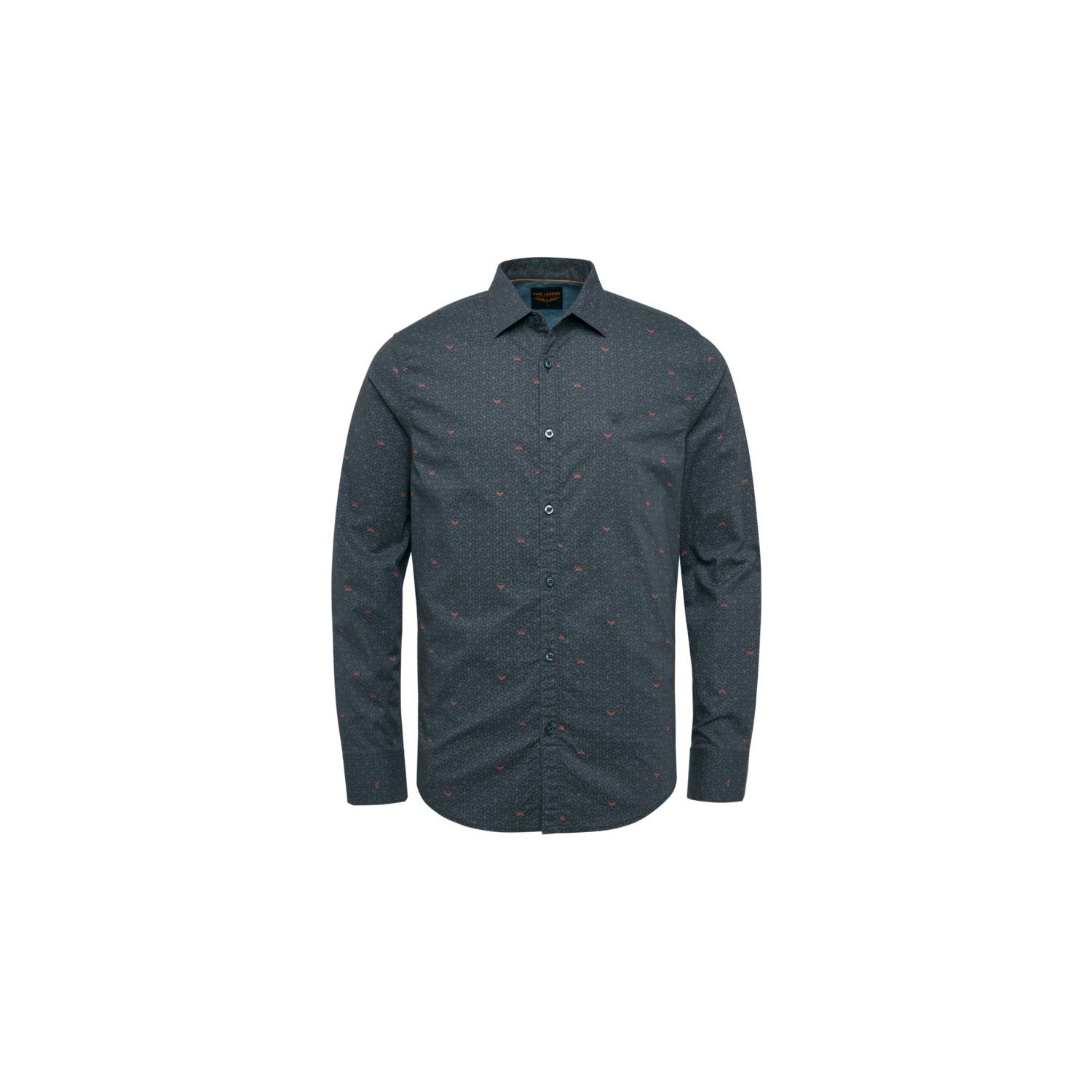 Pme legend l/s shirt print on cotton slub asphalt