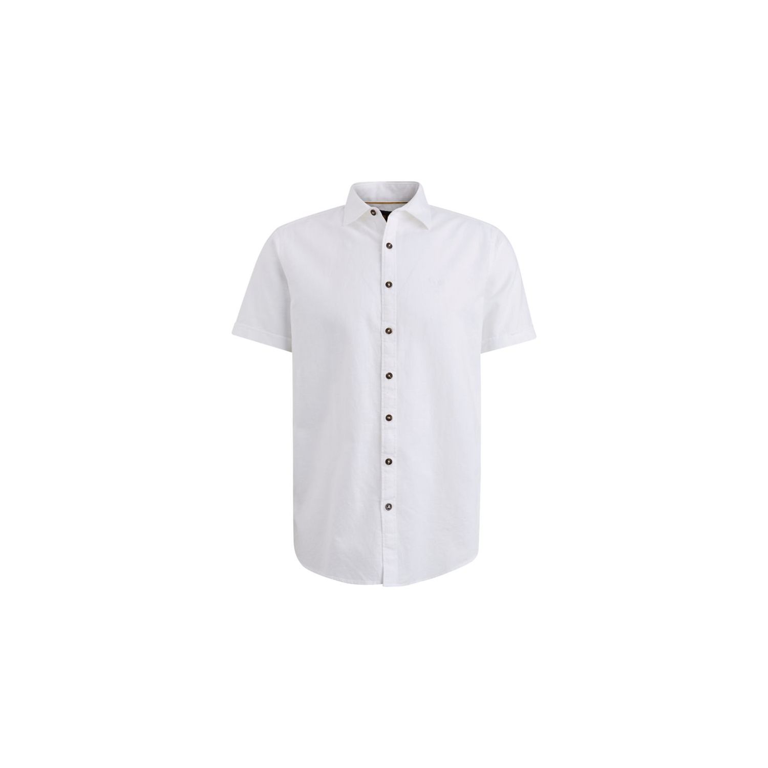 PME Legend short sleeve shirt linen 2tone b.white