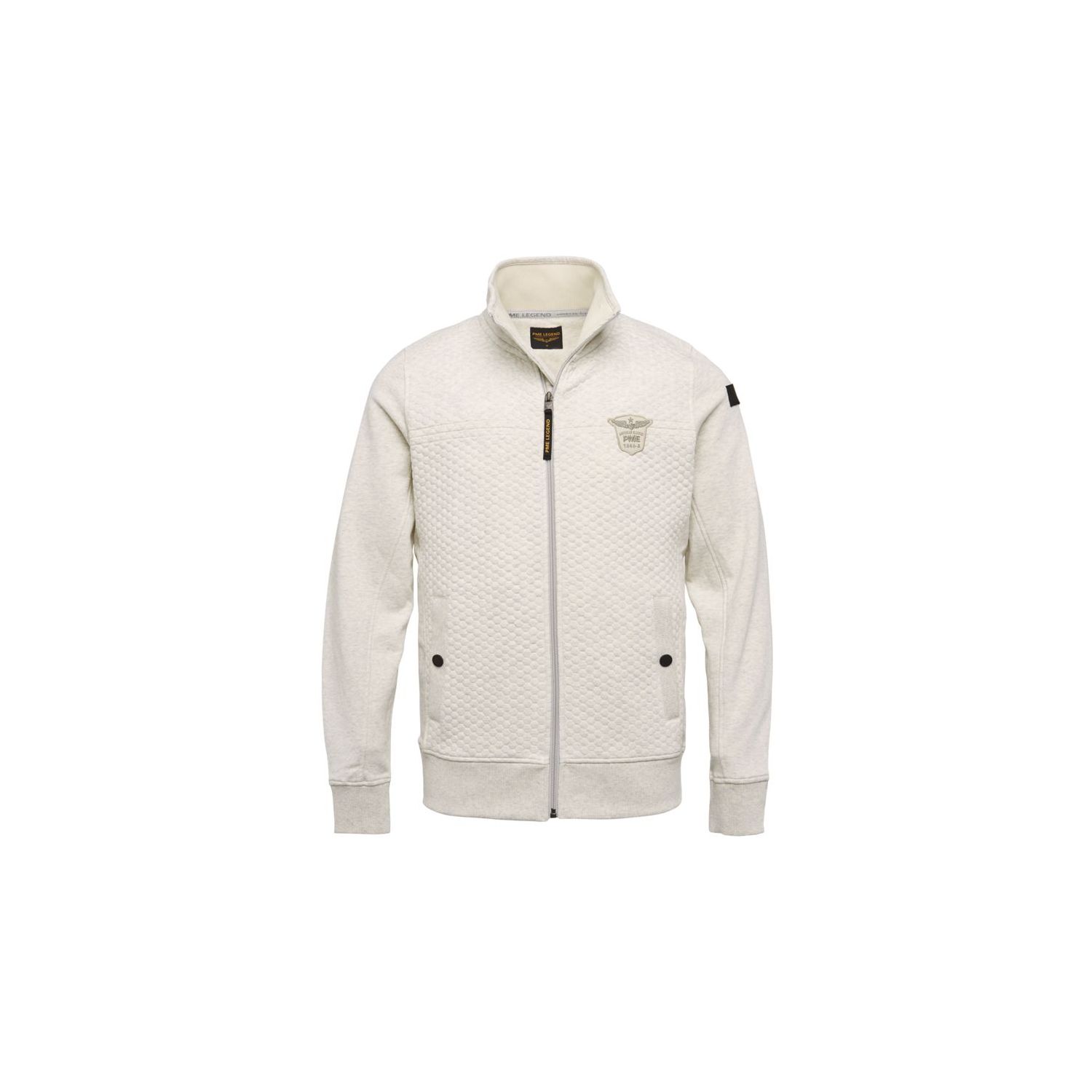 PME Legend zip jacket structure sweat bone white