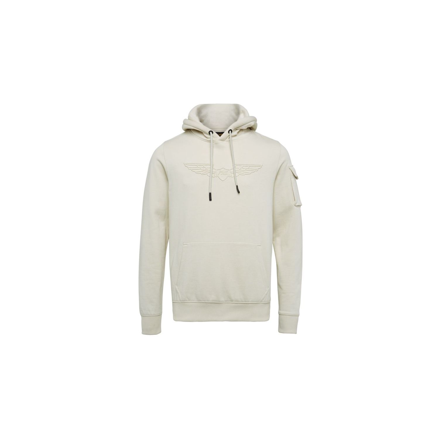 PME Legend hooded brushed soft fleece bone white