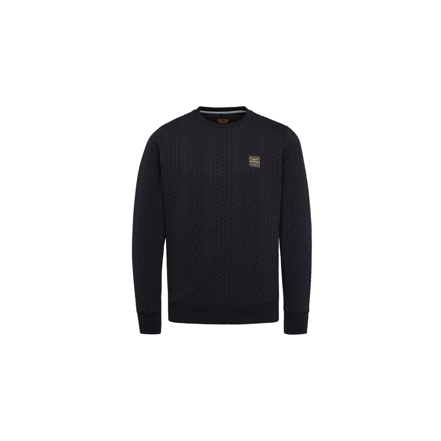 PME Legend r-neck cable jacquard sweat black