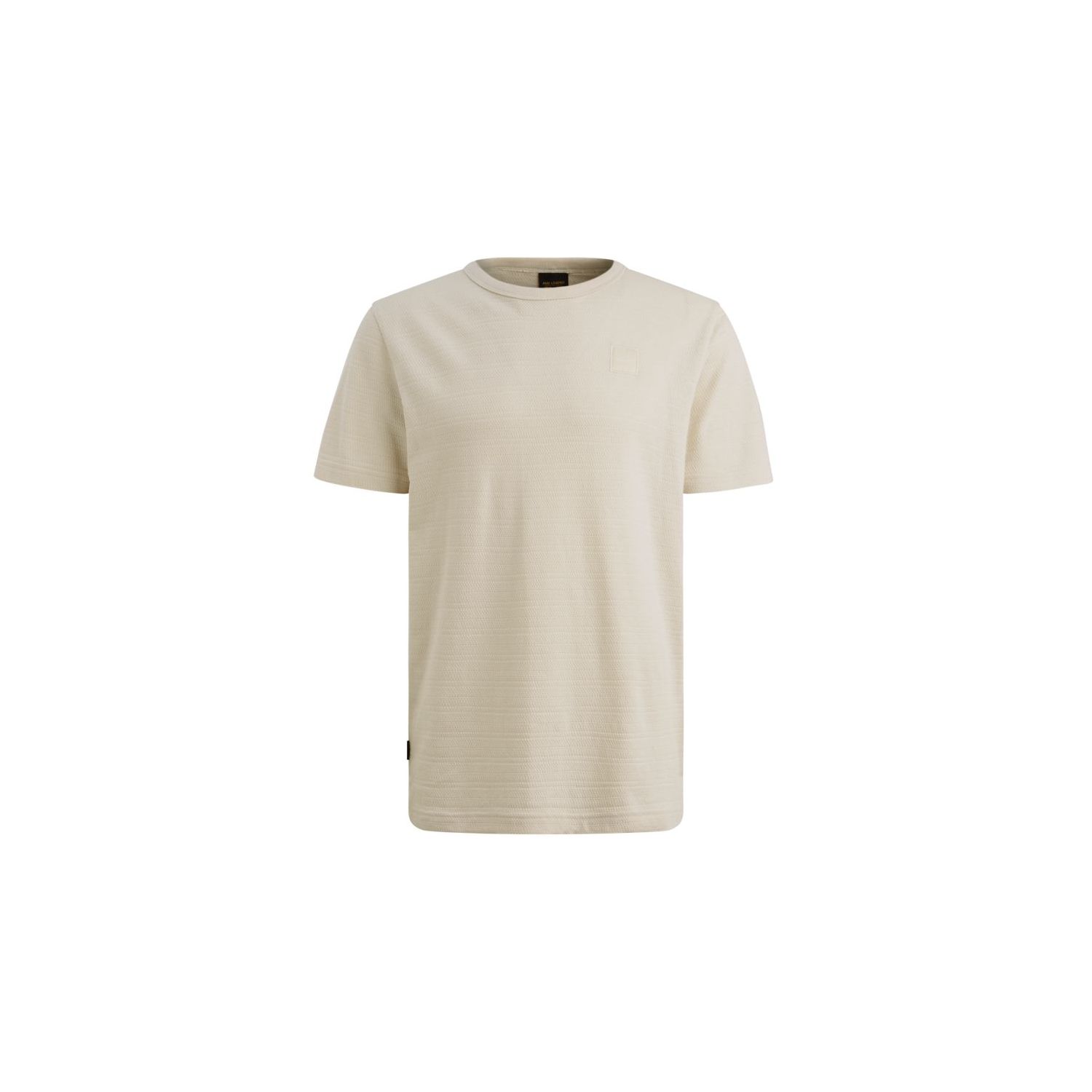PME-Legend Short sleeve r-neck jacquard strip Bone