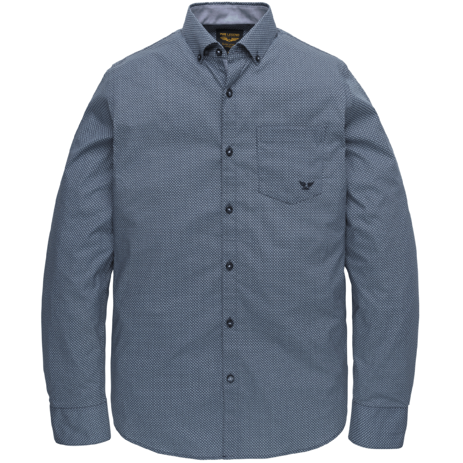 PME Legend l/s shirt poplin all-over print navy