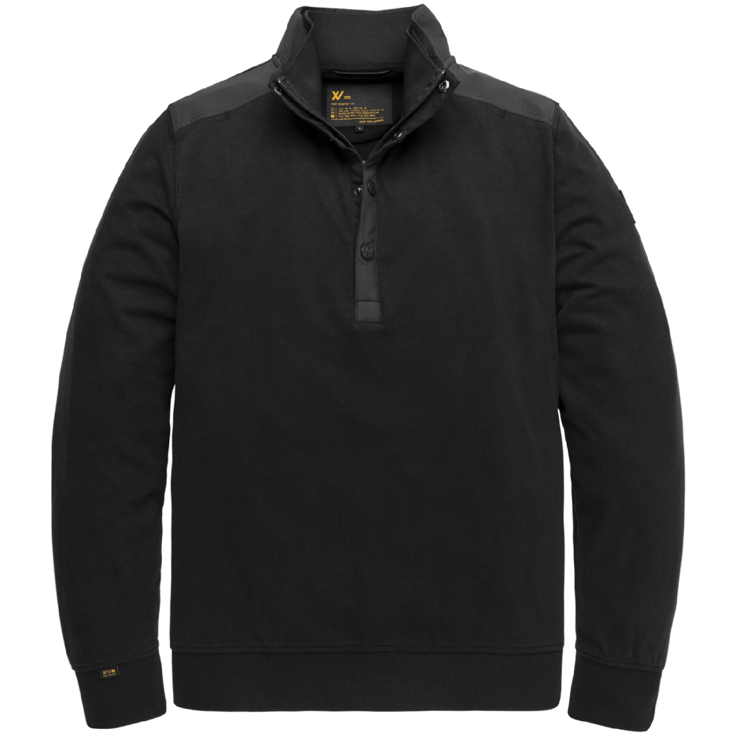 Pme half button collar xv heavy jersey black