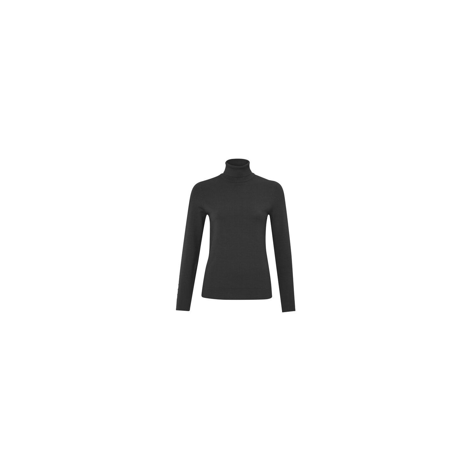 Yaya fitted turtleneck sweater with buttons black
