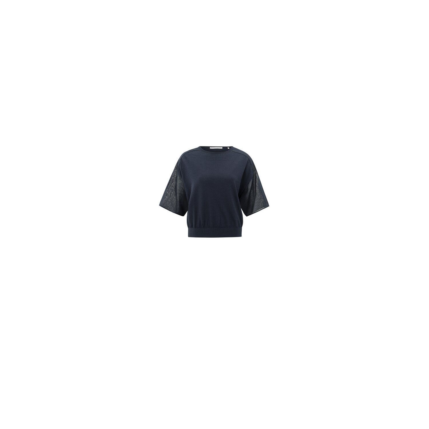 YAYA Boatneck sweater with transpar total eclipse 