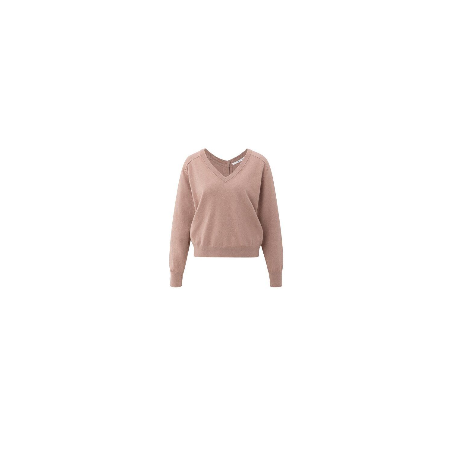 YAYA Sweater met dubbele V-hals blush pink