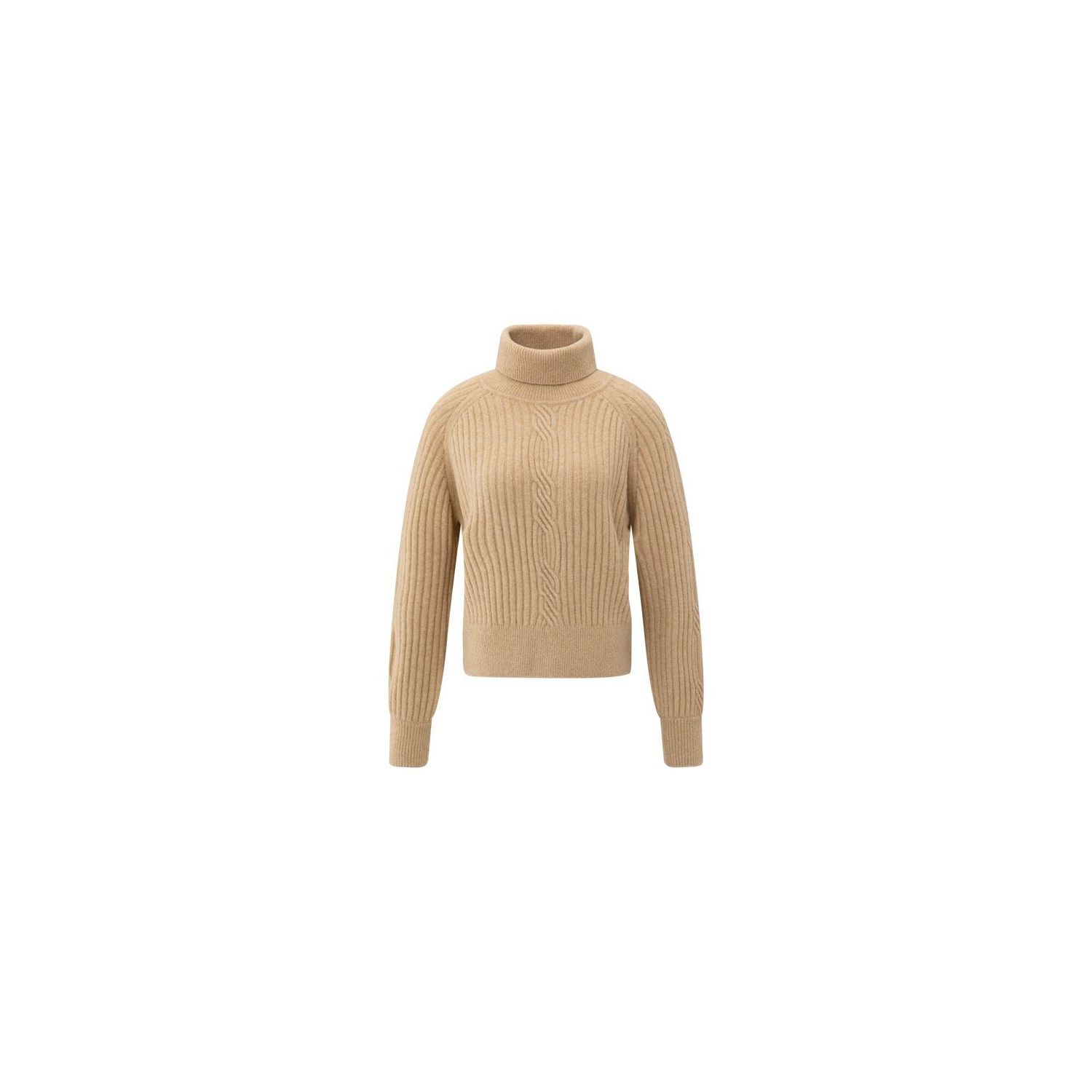 YAYA Coltrui met kabeldetail light camel melange
