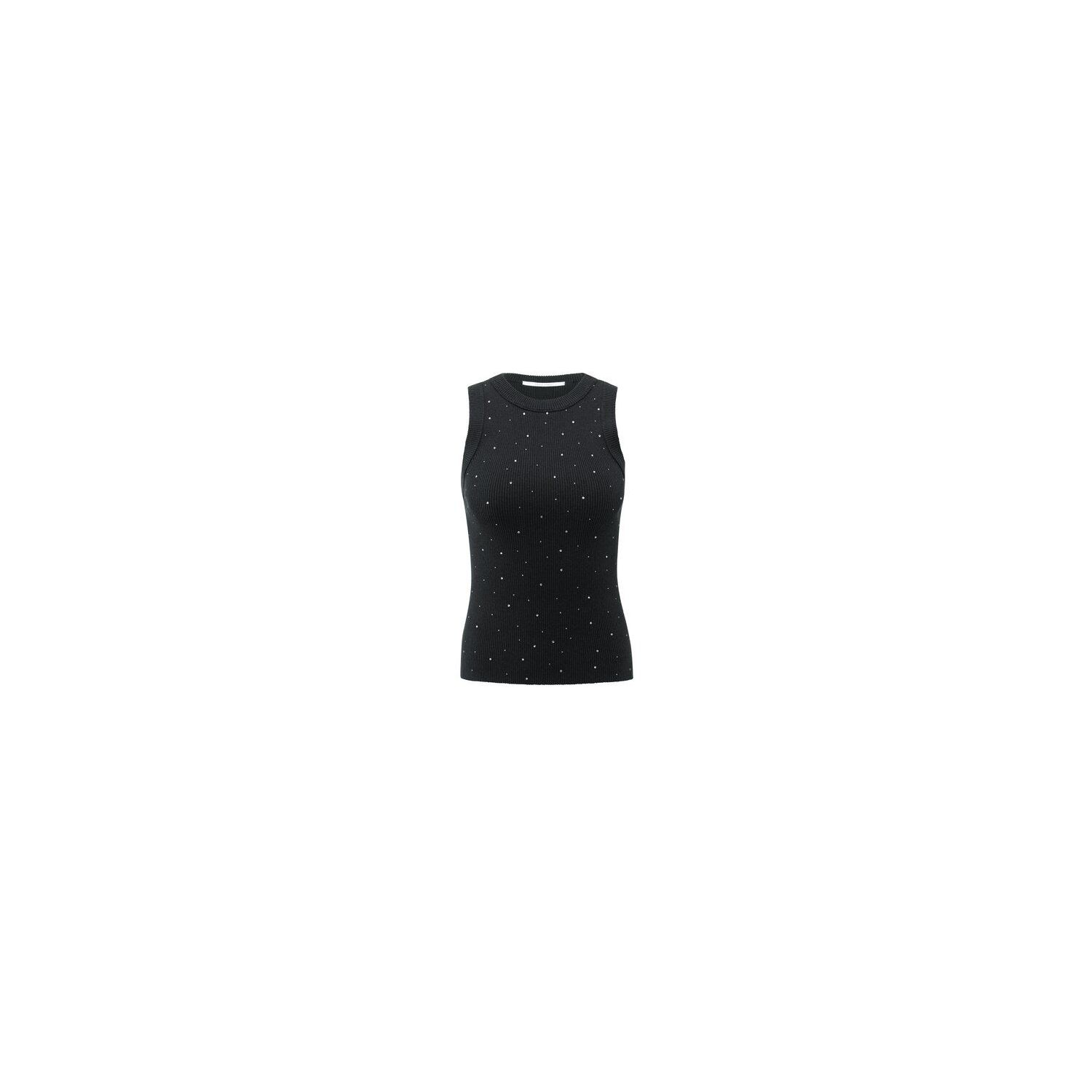 YAYA Tanktop met glinsterdetails black