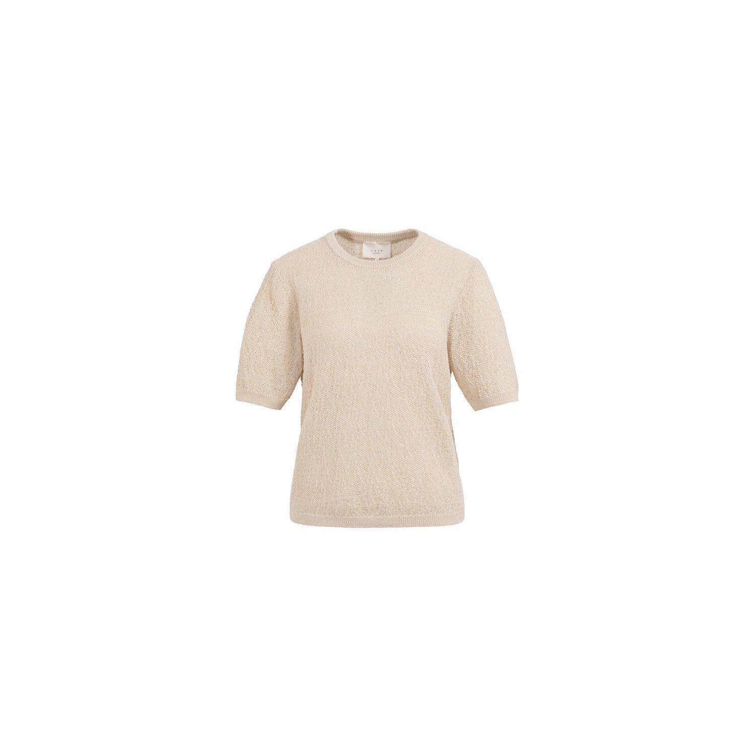 YAYA Gebreide trui met structuur desert beige dess