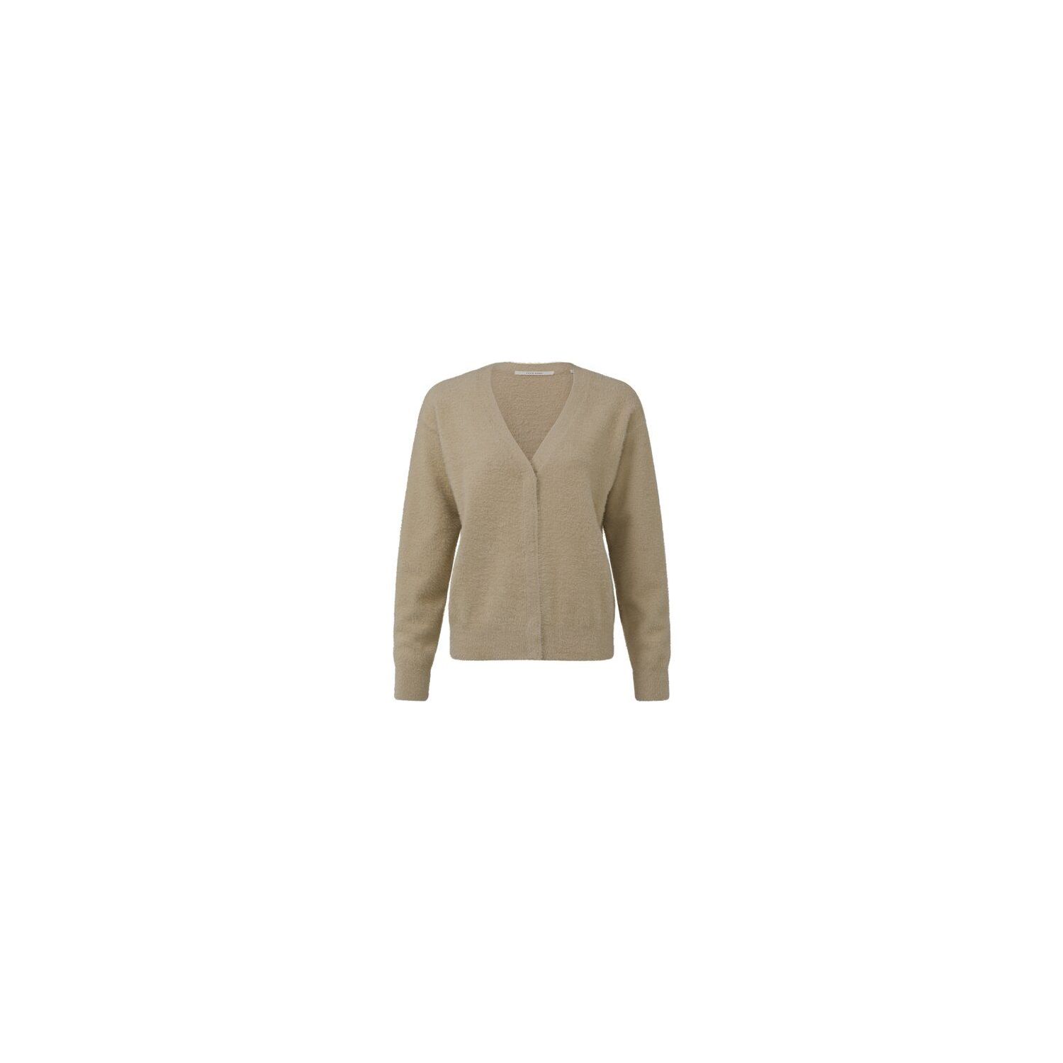 Yaya l/s cardigan with hidden buttons beige