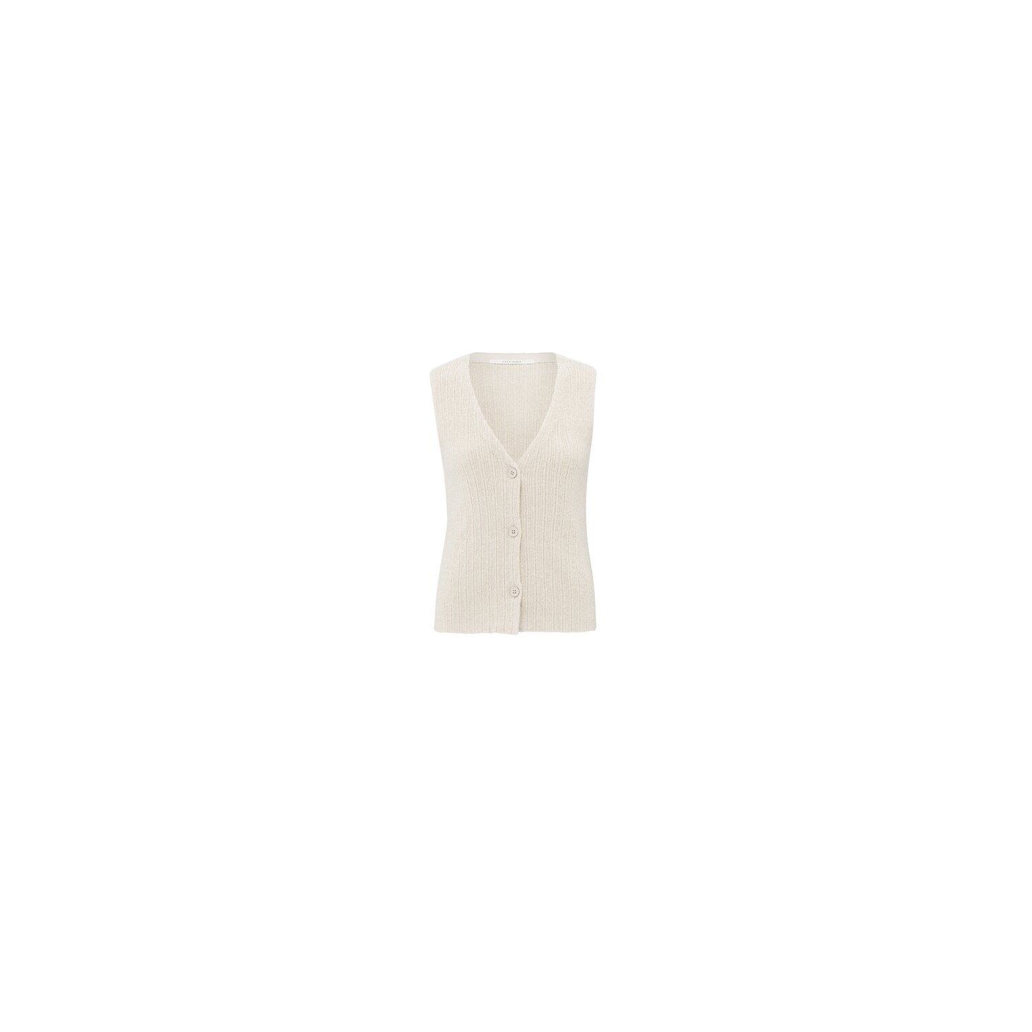 YAYA Knitted ribbed gilet nature melange