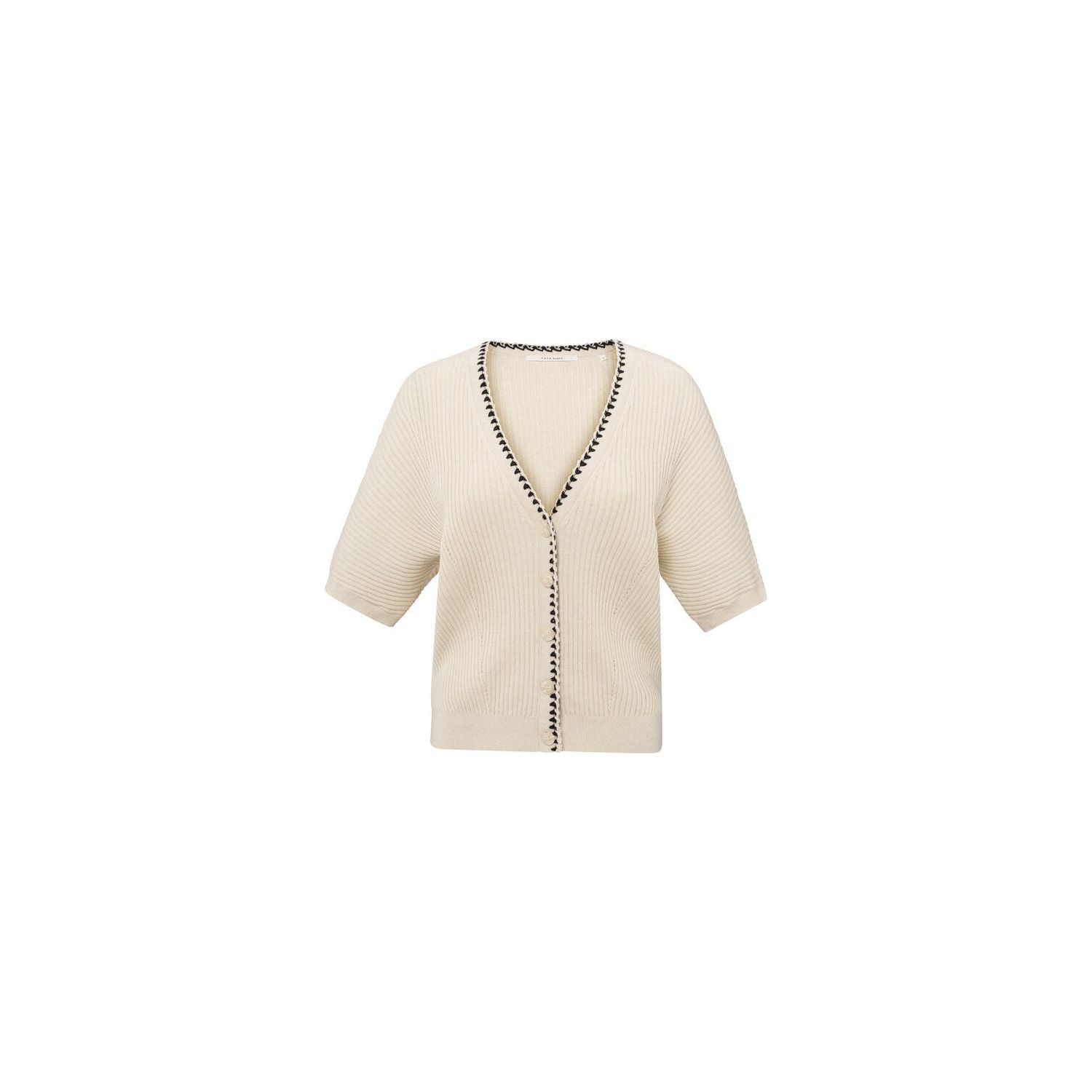 YAYA Cardigan with stitch detail summer sand