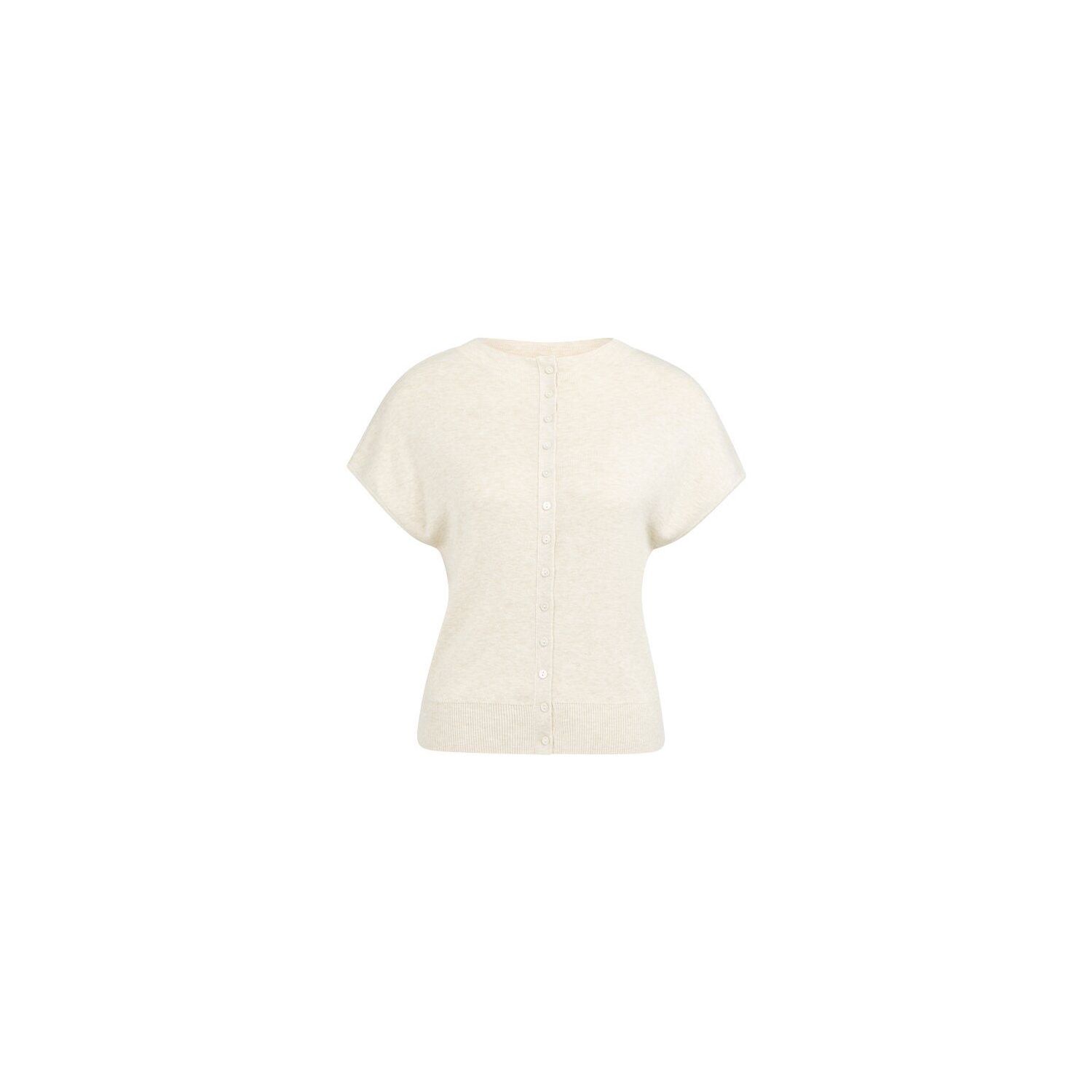 YAYA Gebreid vest met knopen beige melange