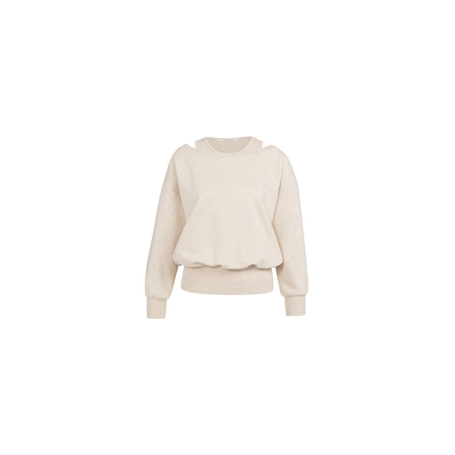 YAYA Sweatshirt met dubbele hals ecru melange