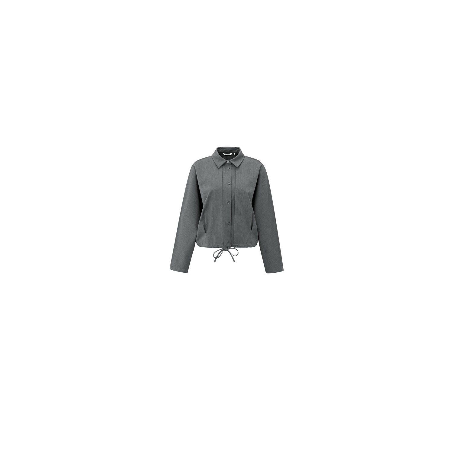 YAYA Blouse-jas met tailleplooien anthracite melan