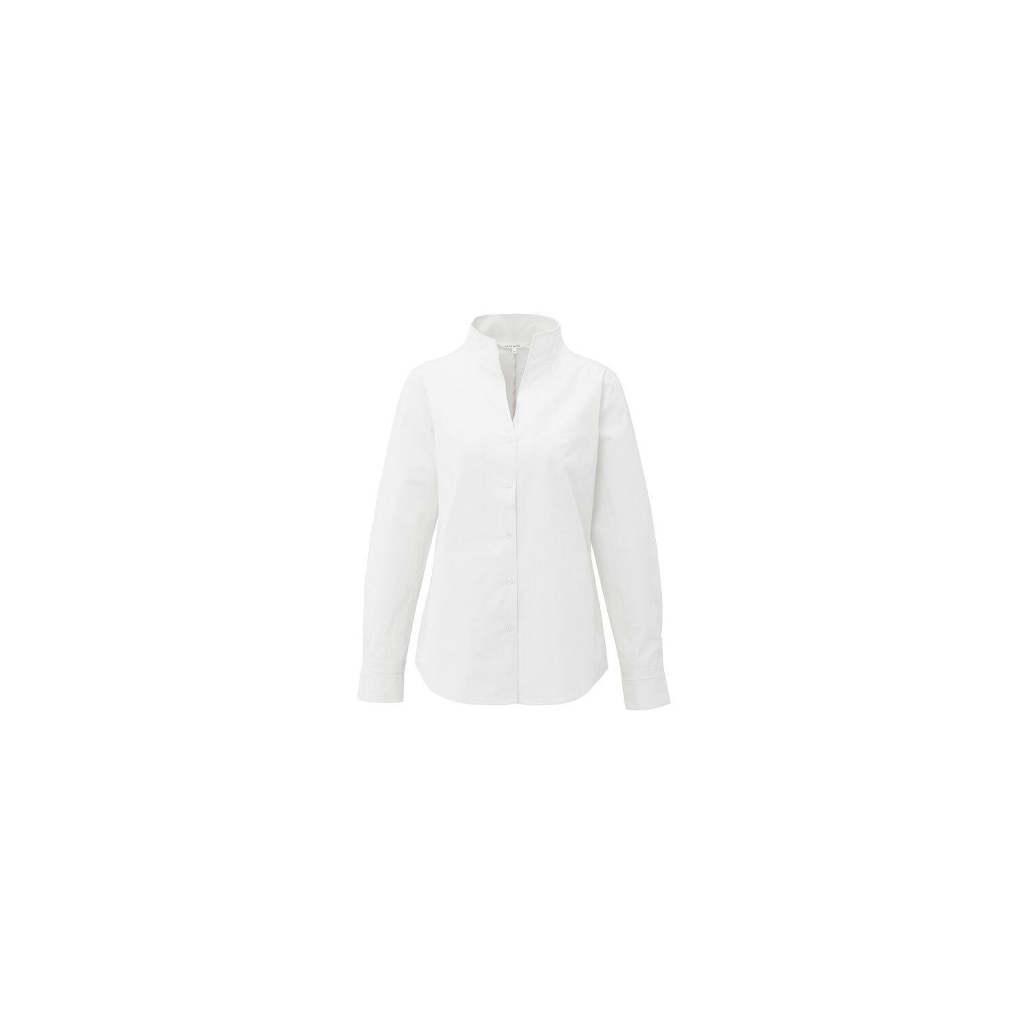 YAYA Blouse met hoge V-hals kraag pure white
