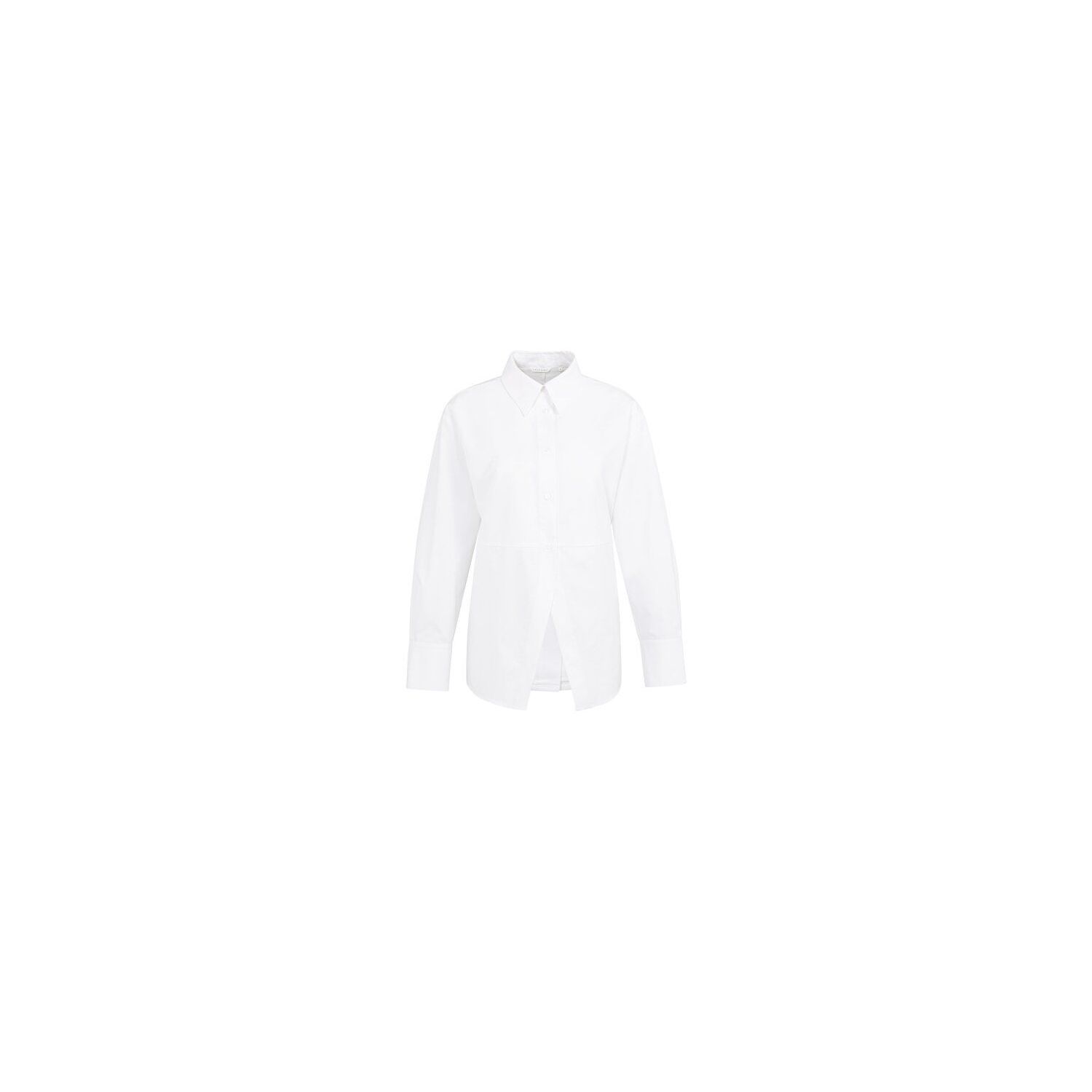 YAYA Poplin blouse met splitdetail pure white