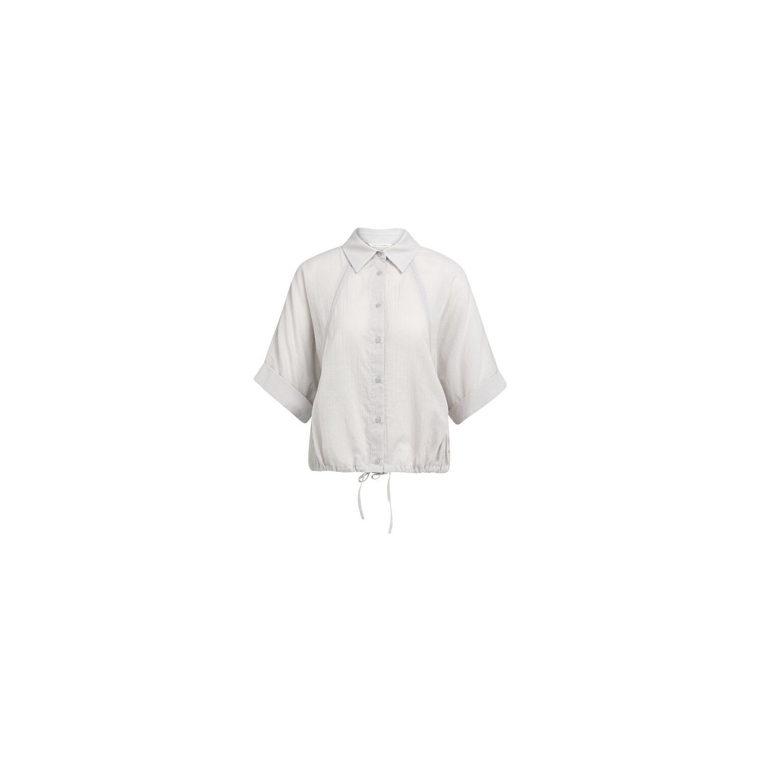 YAYA Vleermuismouw blouse met gevlo alabaster gray