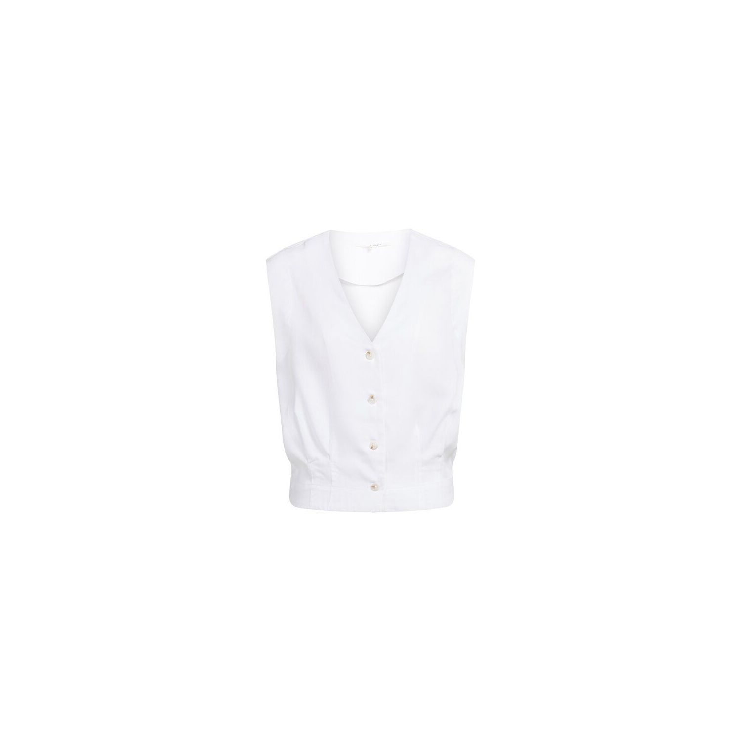 YAYA Mouwloze blouse met plooien en pure white
