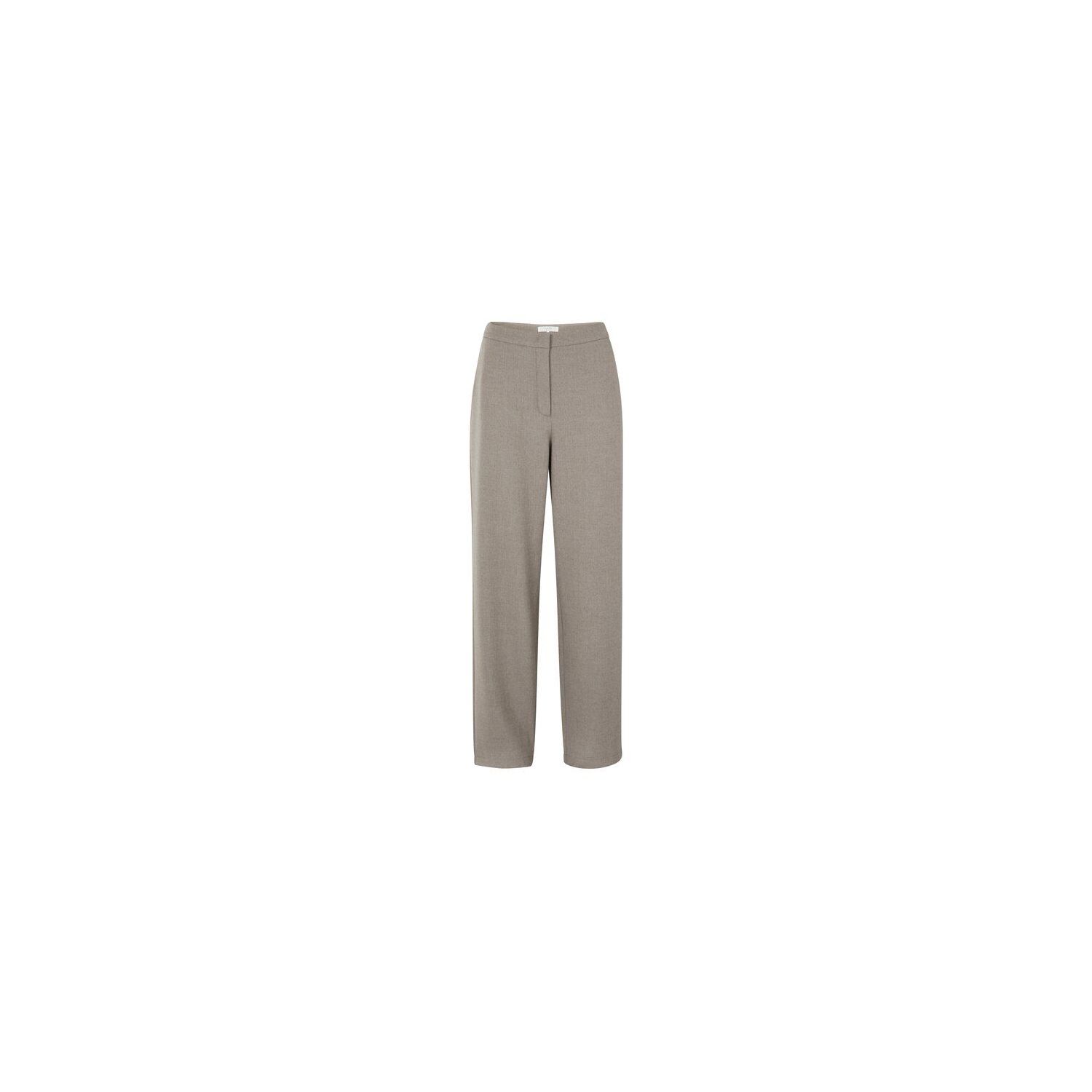 Yaya high waist wide leg pantalon fungi brown