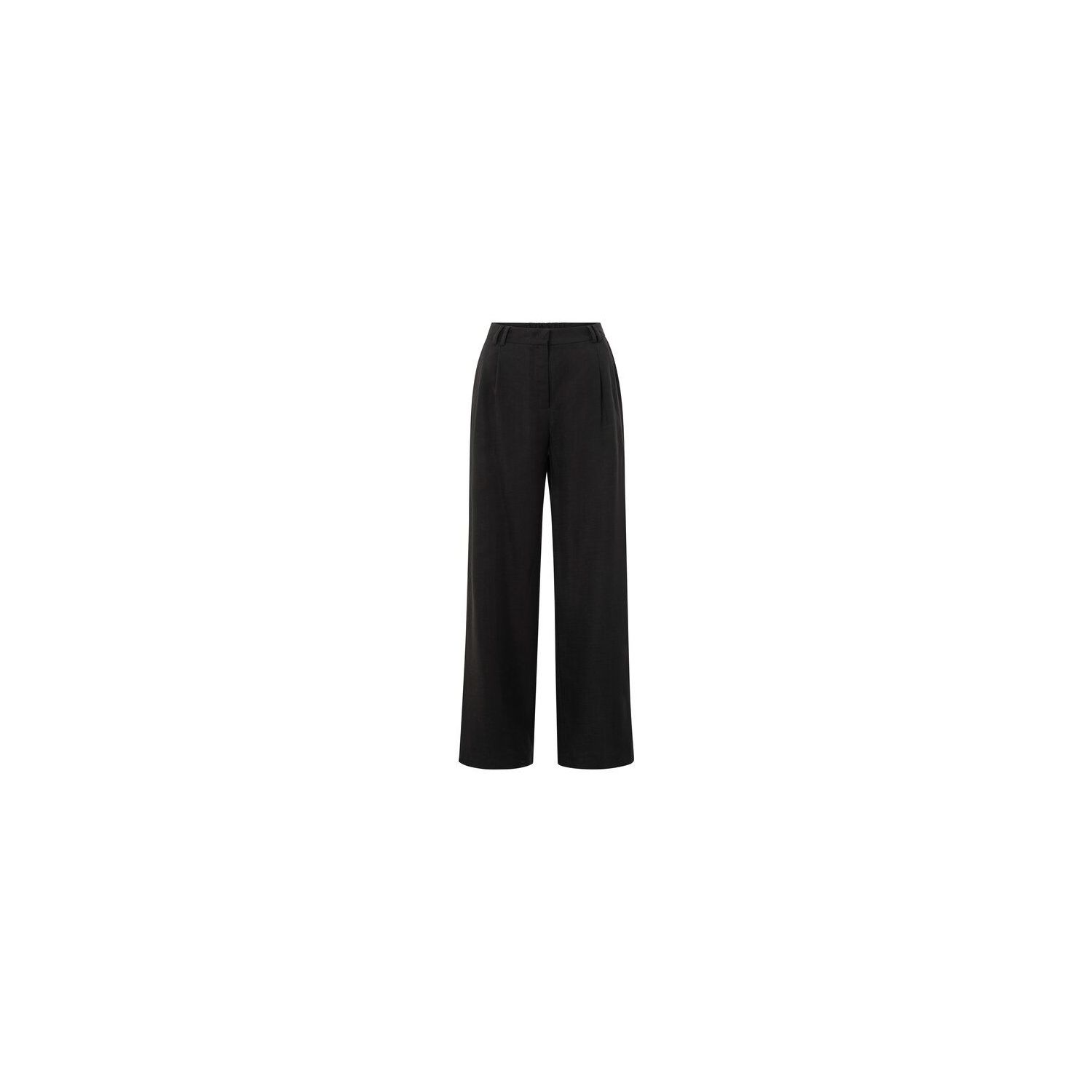 YAYA Linen-blend trousers washed black