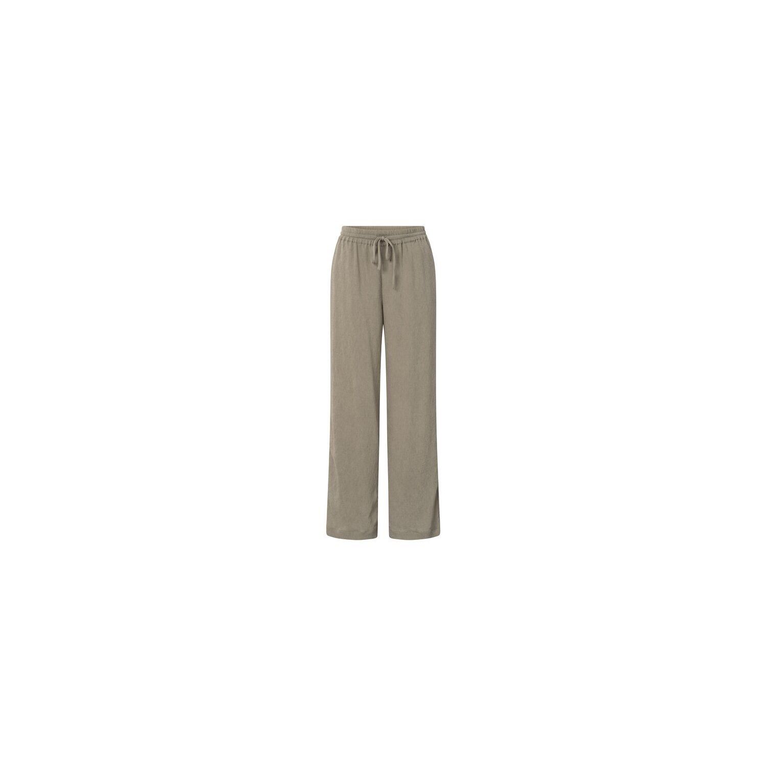 YAYA Woven trousers with wide legs seneca rock bei