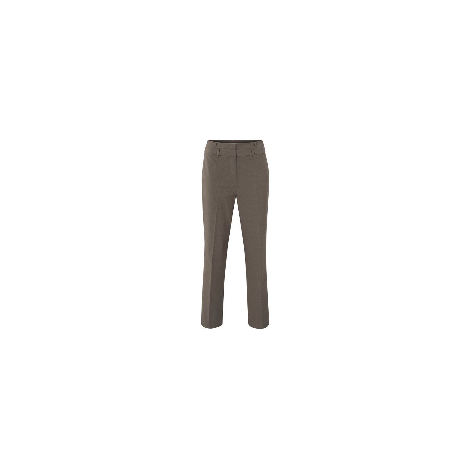 YAYA Broek met dubbele tailleband dark taupe grey 