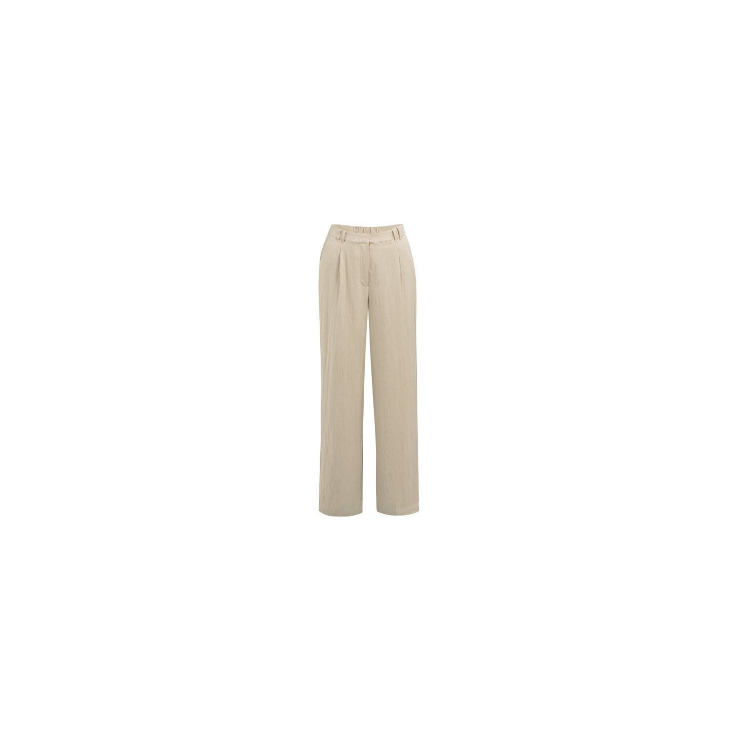 YAYA Geweven broek met plooien crockery brown