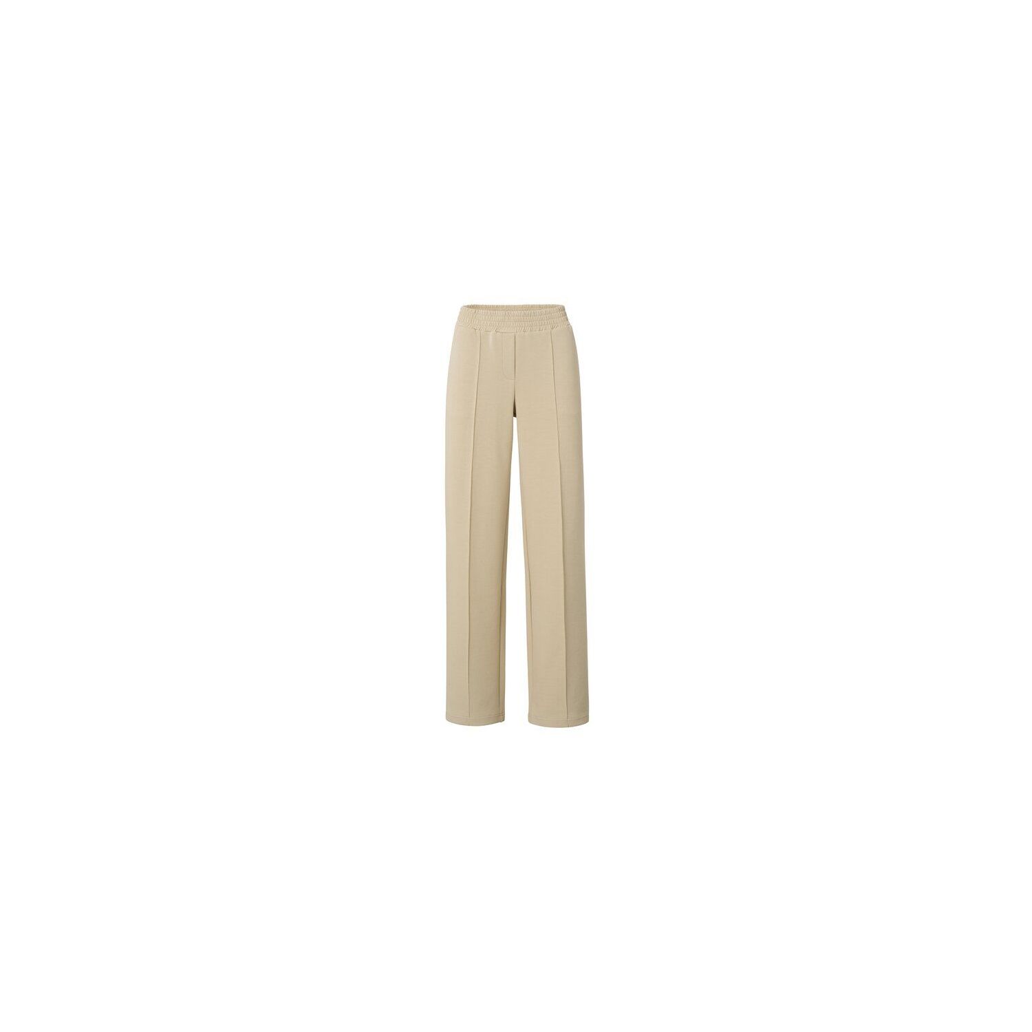 Yaya jersey wide leg trouser elastic waist beige