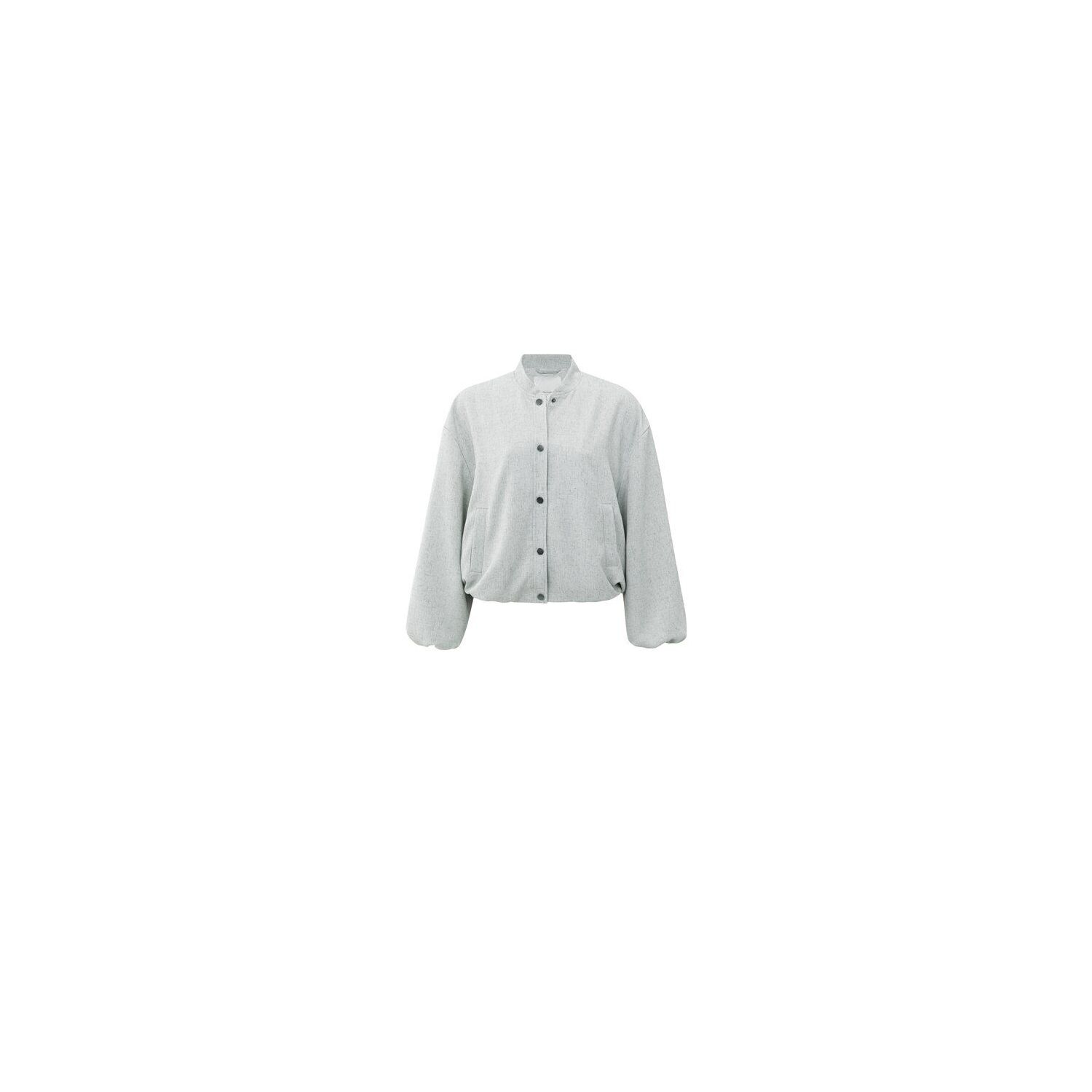 YAYA Bombervest met textuur medium grey melange