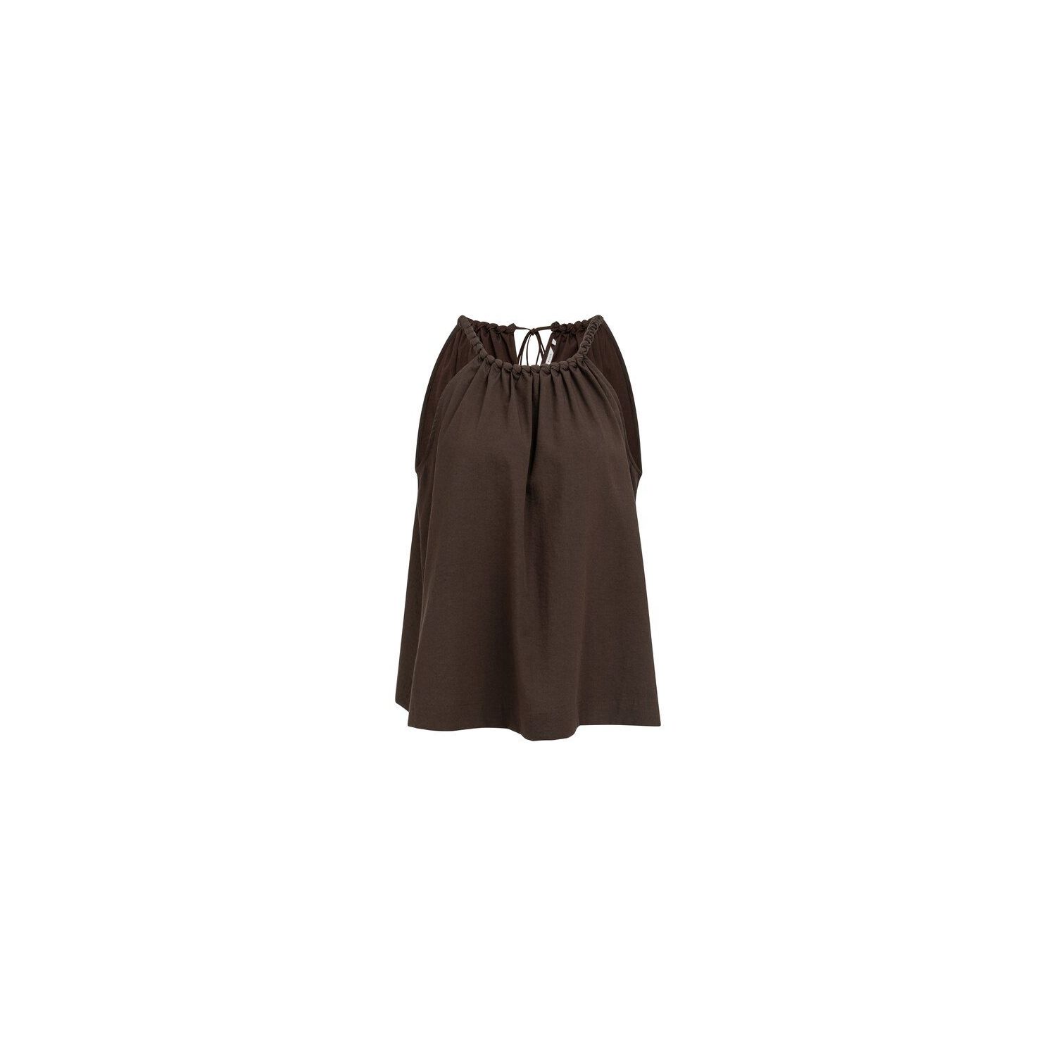 YAYA Haltertop met gevlochten halsl aubergine purp