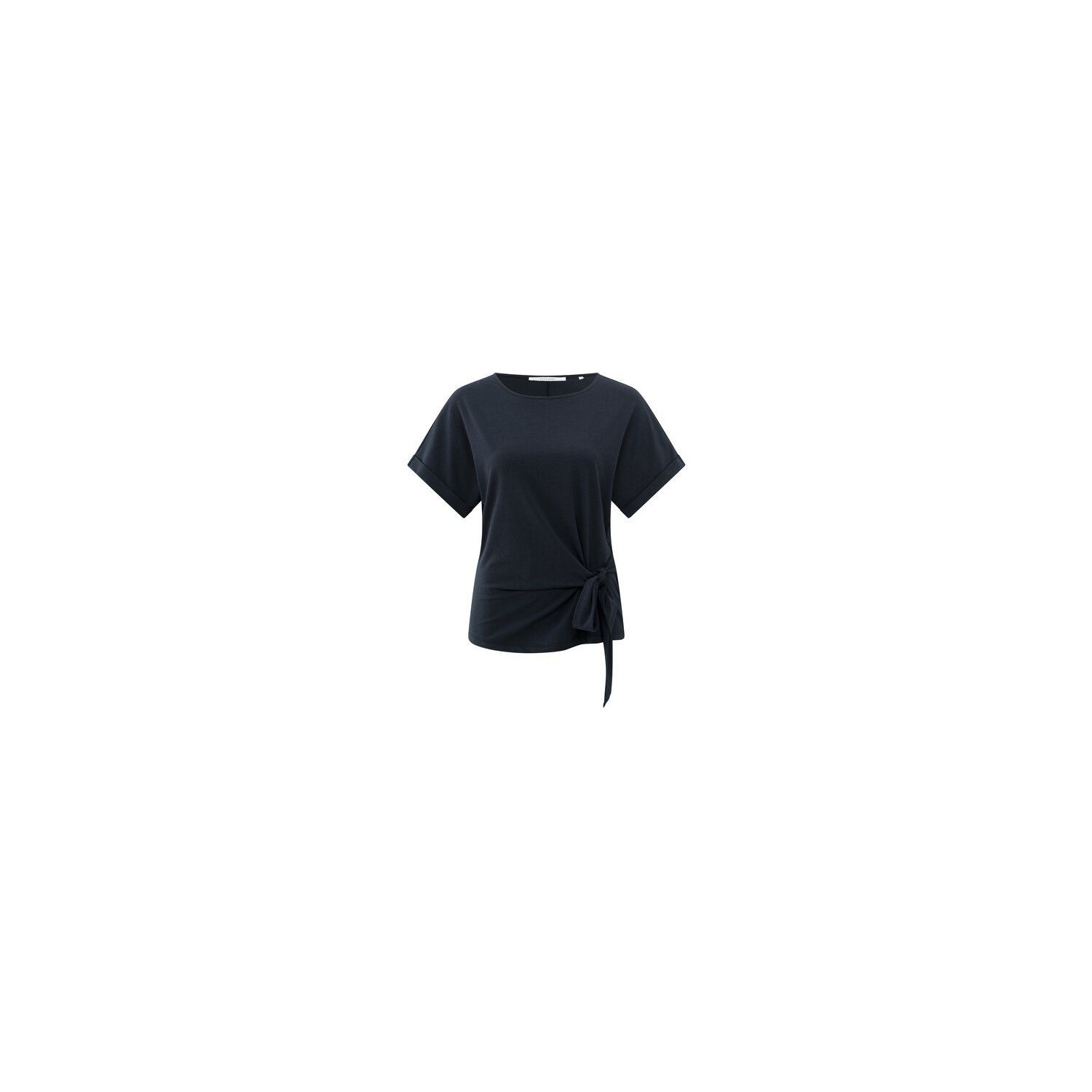YAYA T-shirt with knotted detail total eclipse blu