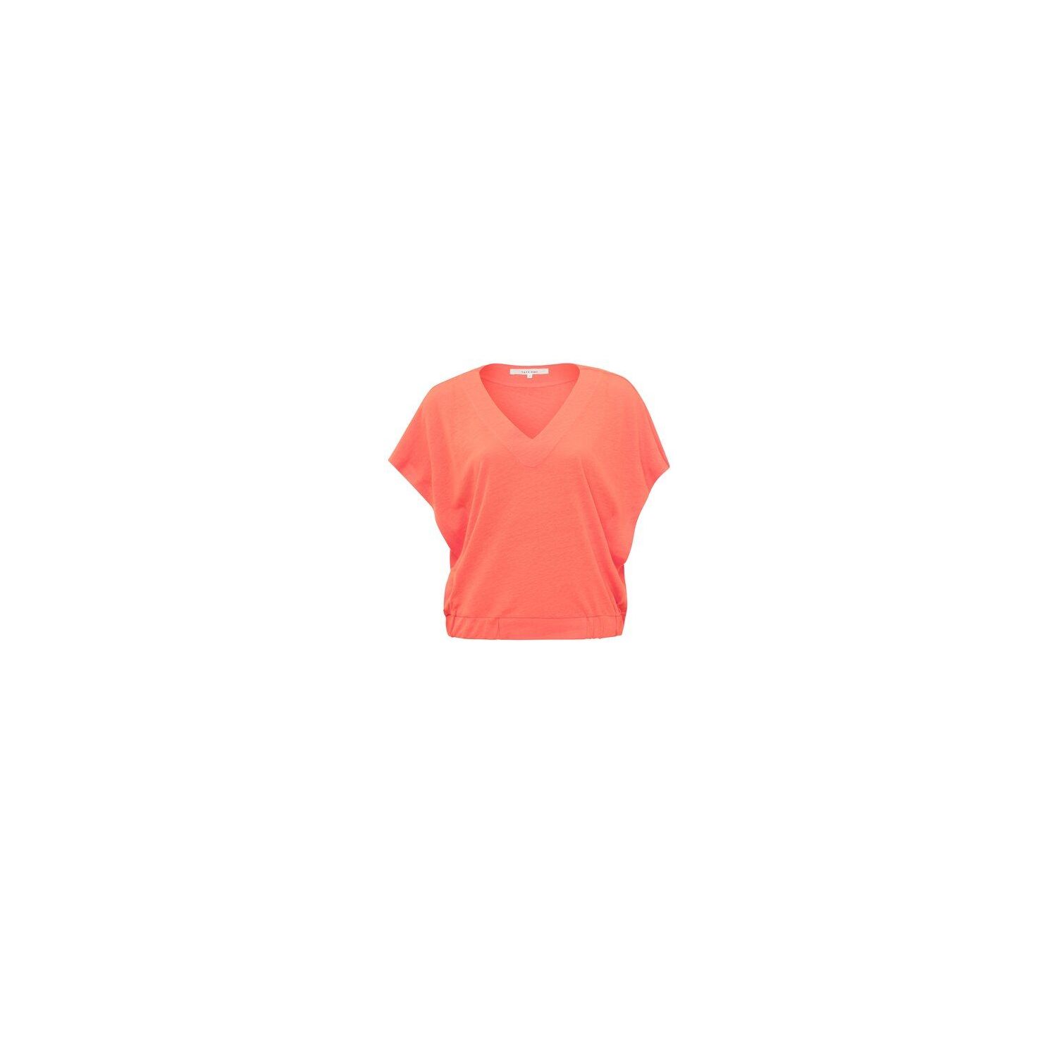 YAYA v-neck top elastic waistband linnen peach ora