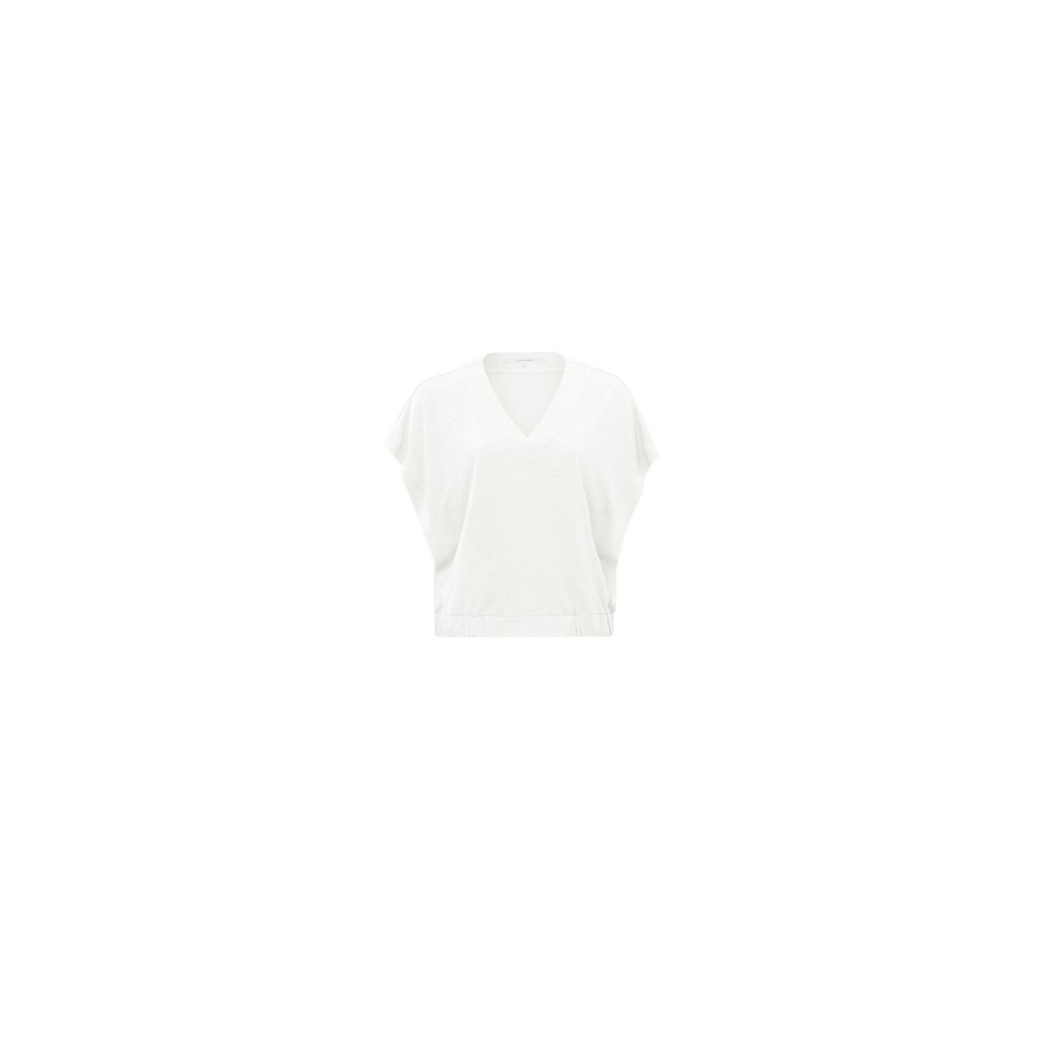 YAYA v-neck top elastic waistband linnen off white