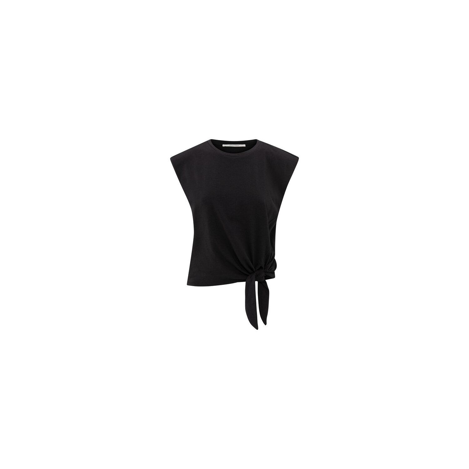 YAYA Top with knot detail washed black
