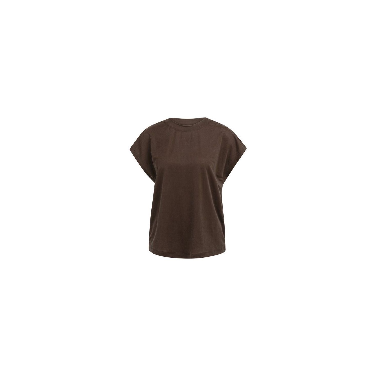 YAYA Mouwloos topje met ronde hals aubergine purpl