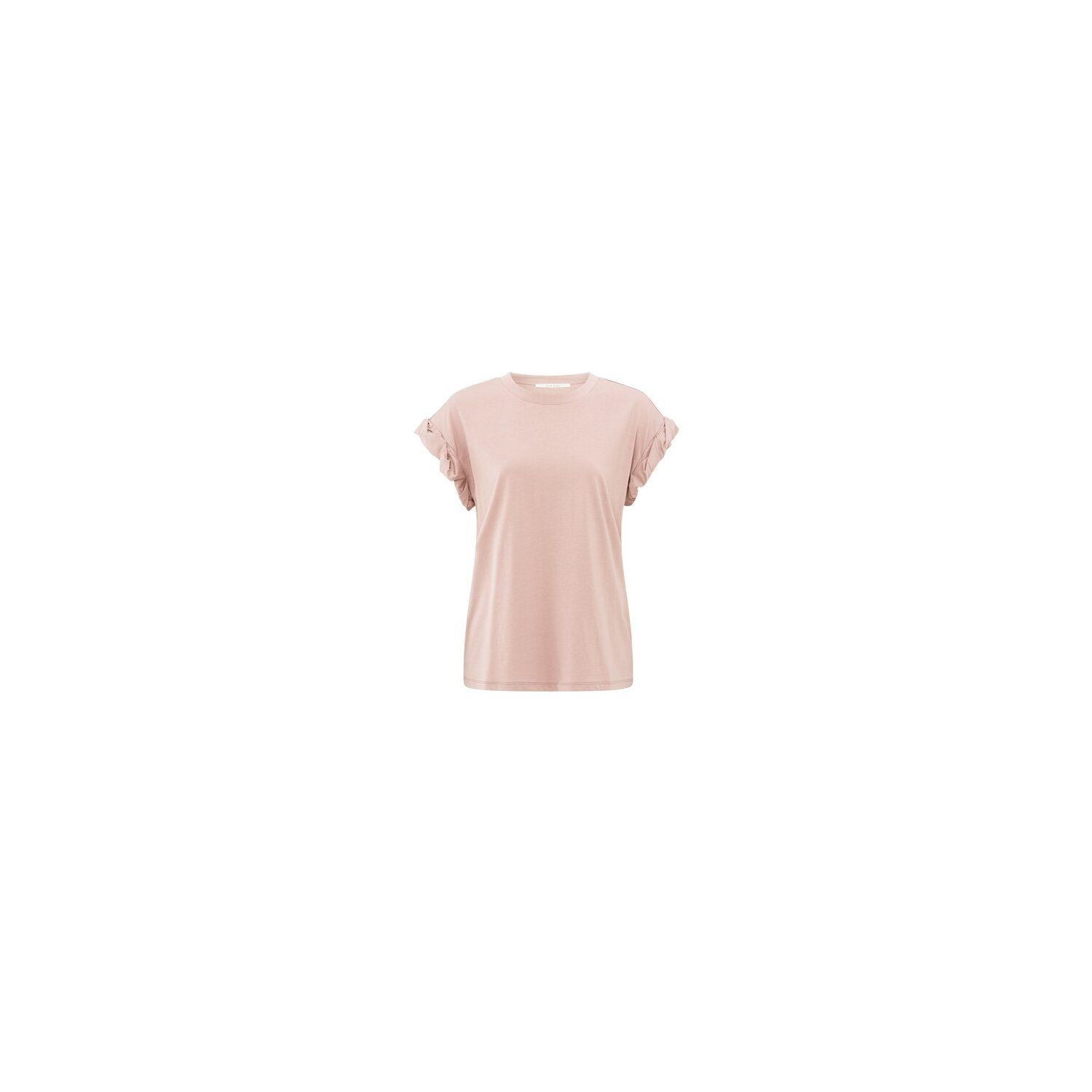 YAYA T-shirt with rolled-up sleeves soft mauve pin