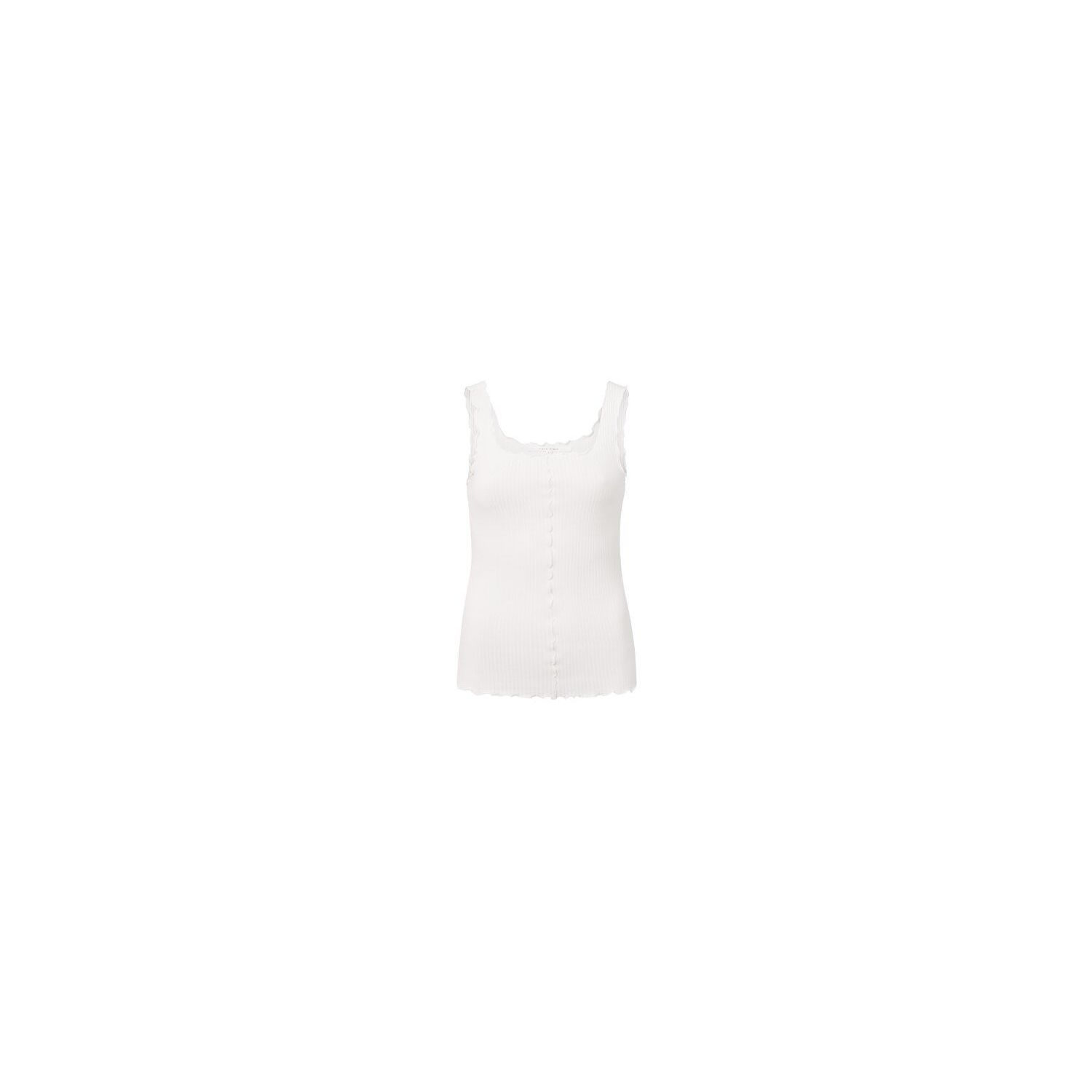 YAYA singlet with frilled seams off white