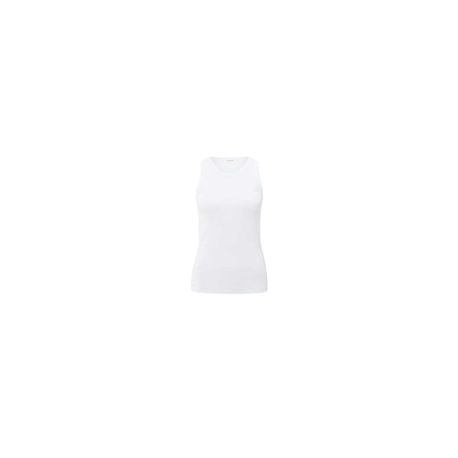 YAYA Ribbed singlet with back print pure white
