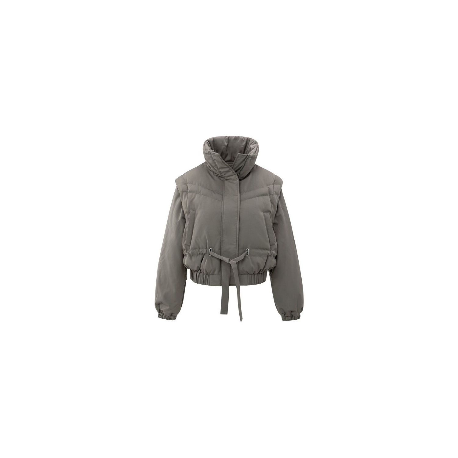 YAYA Oversized jas met afritsmouwen taupe grey