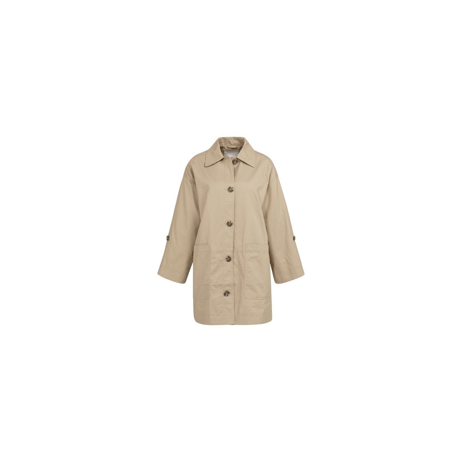 YAYA Oversized jas van katoen sandstone beige