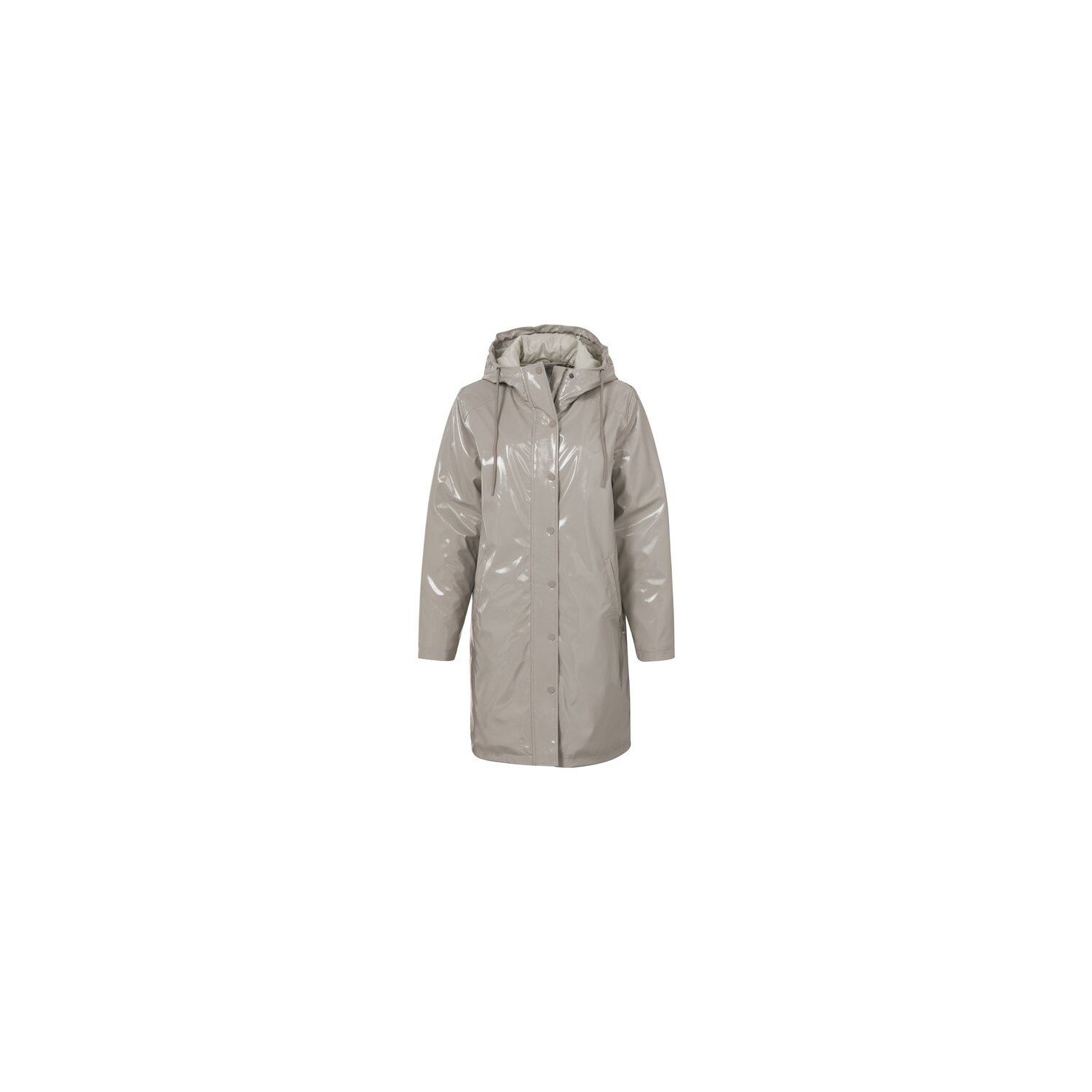 Yaya faux leather parka jacket with hood fungi