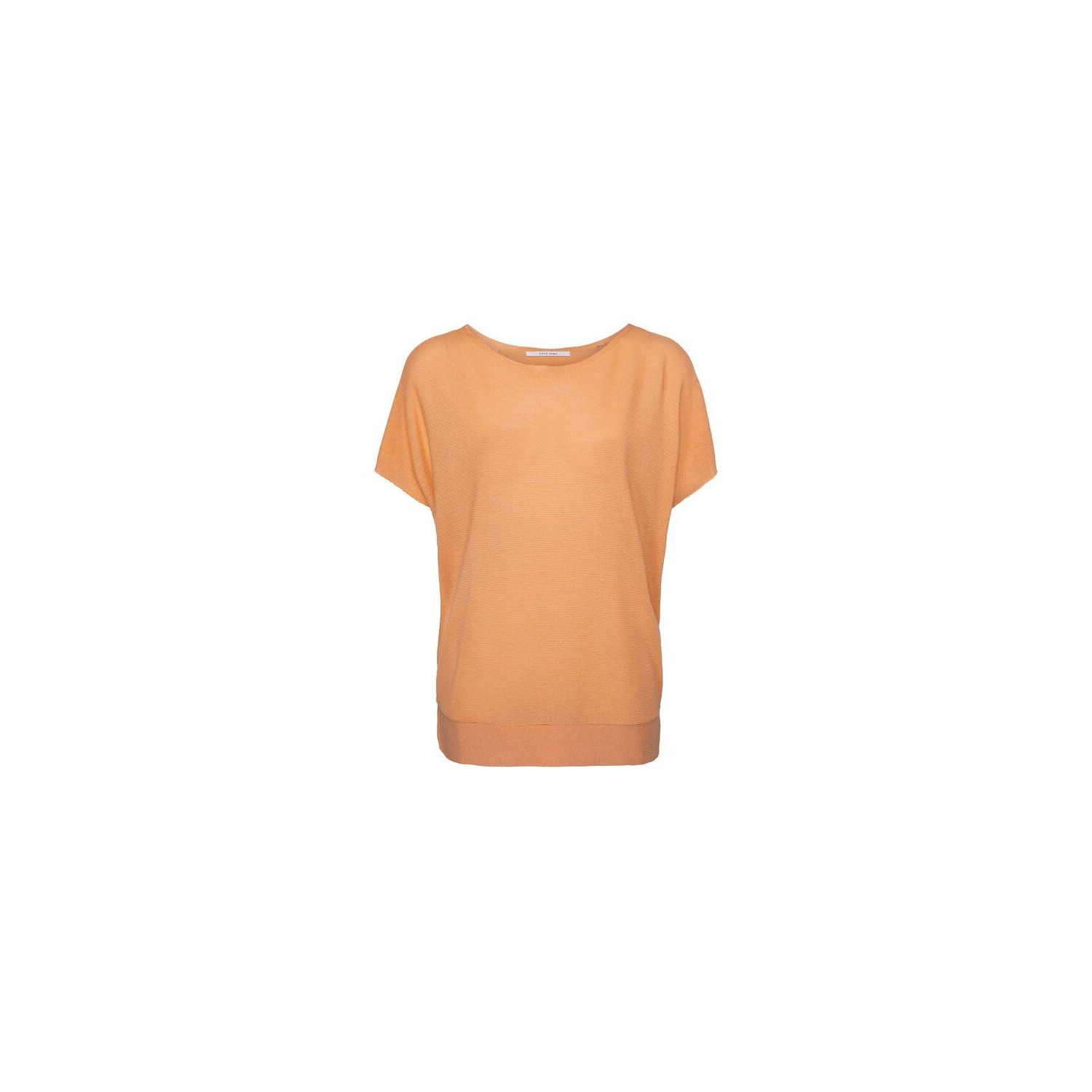 Yaya rib detail stitch sweater short sleeve orange