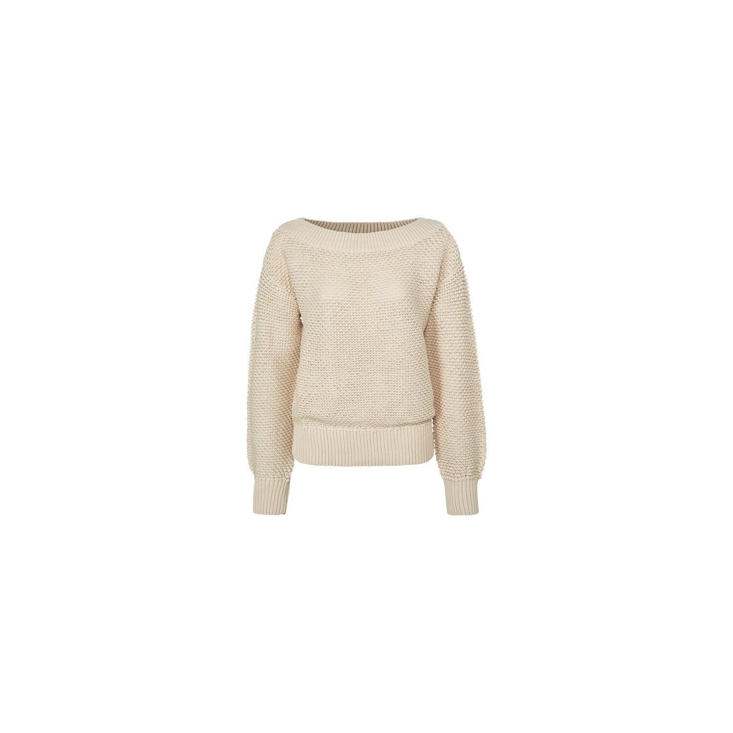 Yaya textured yarn sweater boatneck l/s sand