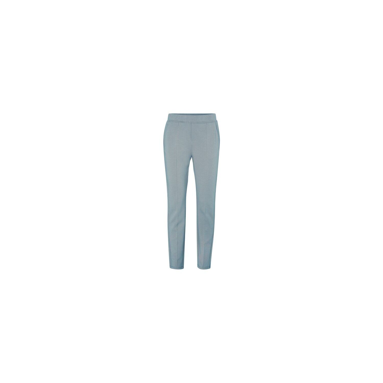 Yaya jersey scuba trousers cotton blend mid blue