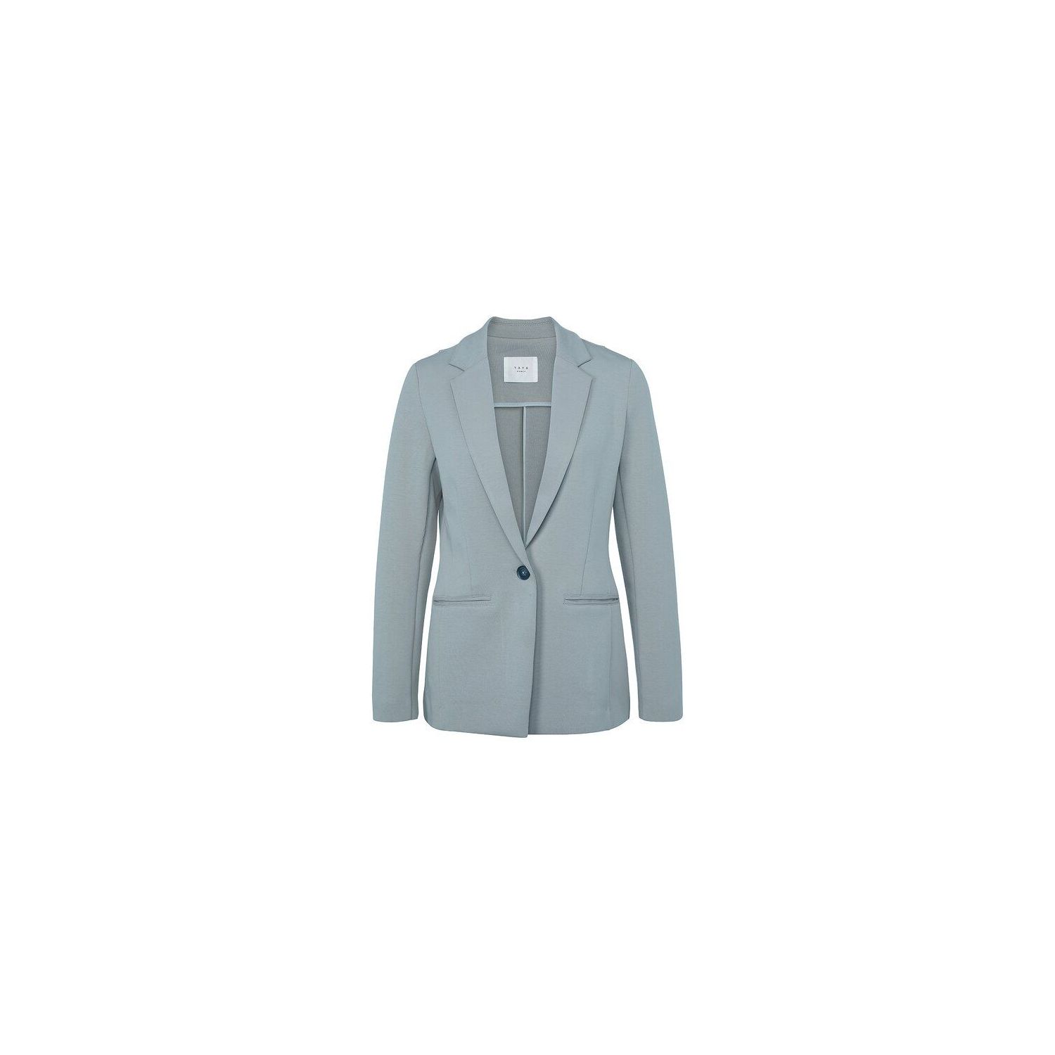 Yaya jersey scuba blazer cotton blend mid blue