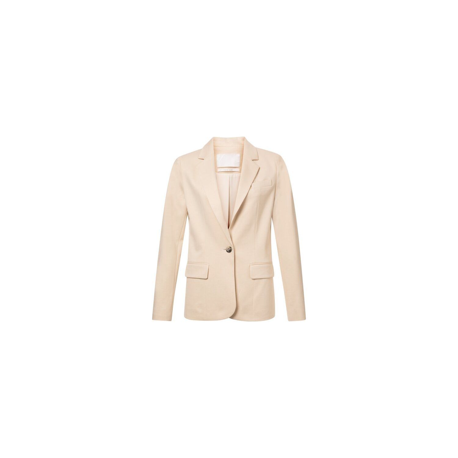 Yaya jersey fitted blazer cotton blend fog sand