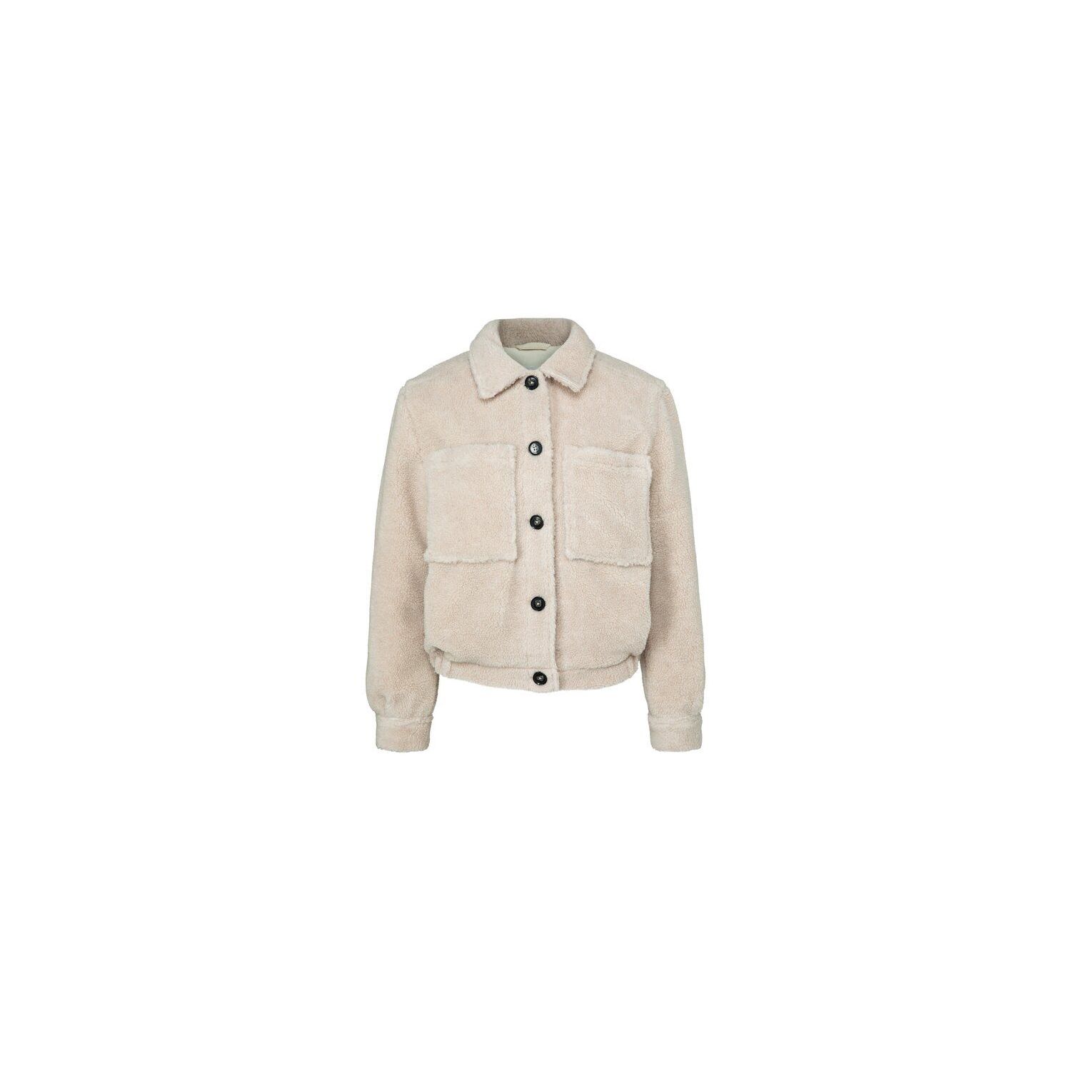 Yaya teddy jacket with big pockets sesame sand