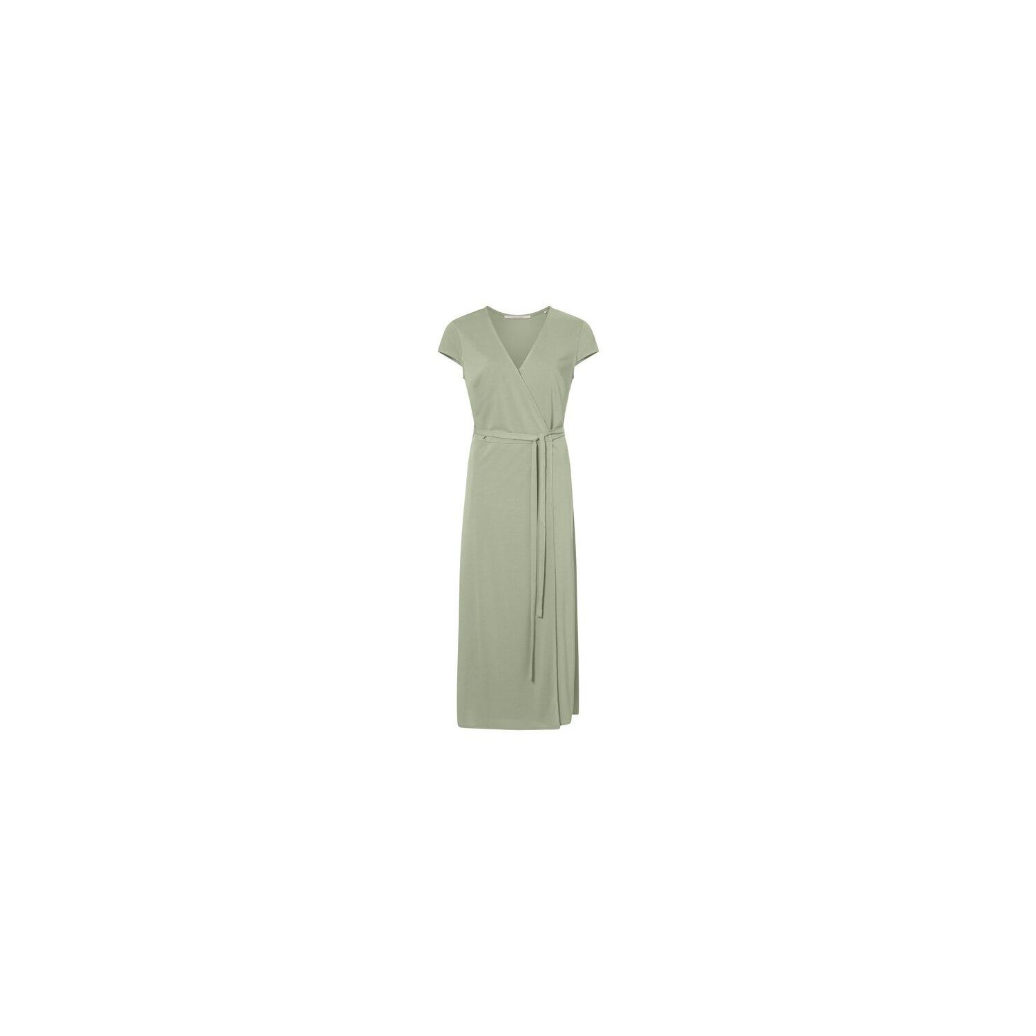 Yaya long jersey wrap dress seagrass green